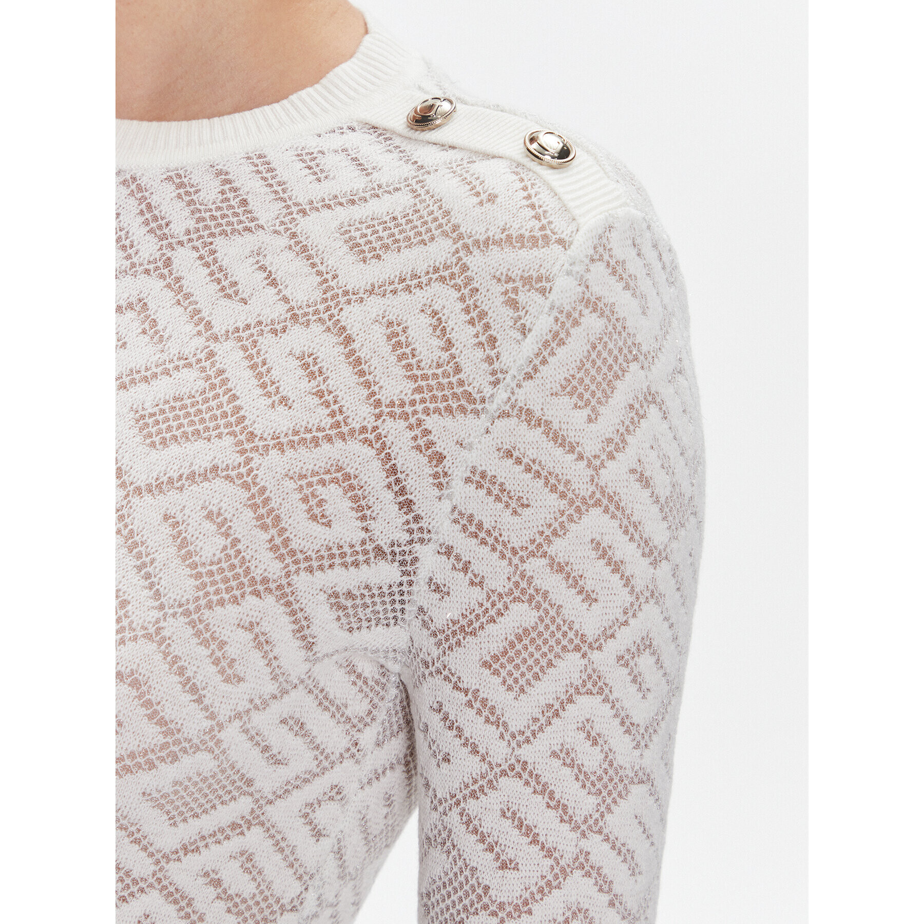 Guess Пуловер W4RR28 Z3C90 Бял Regular Fit - Pepit.bg