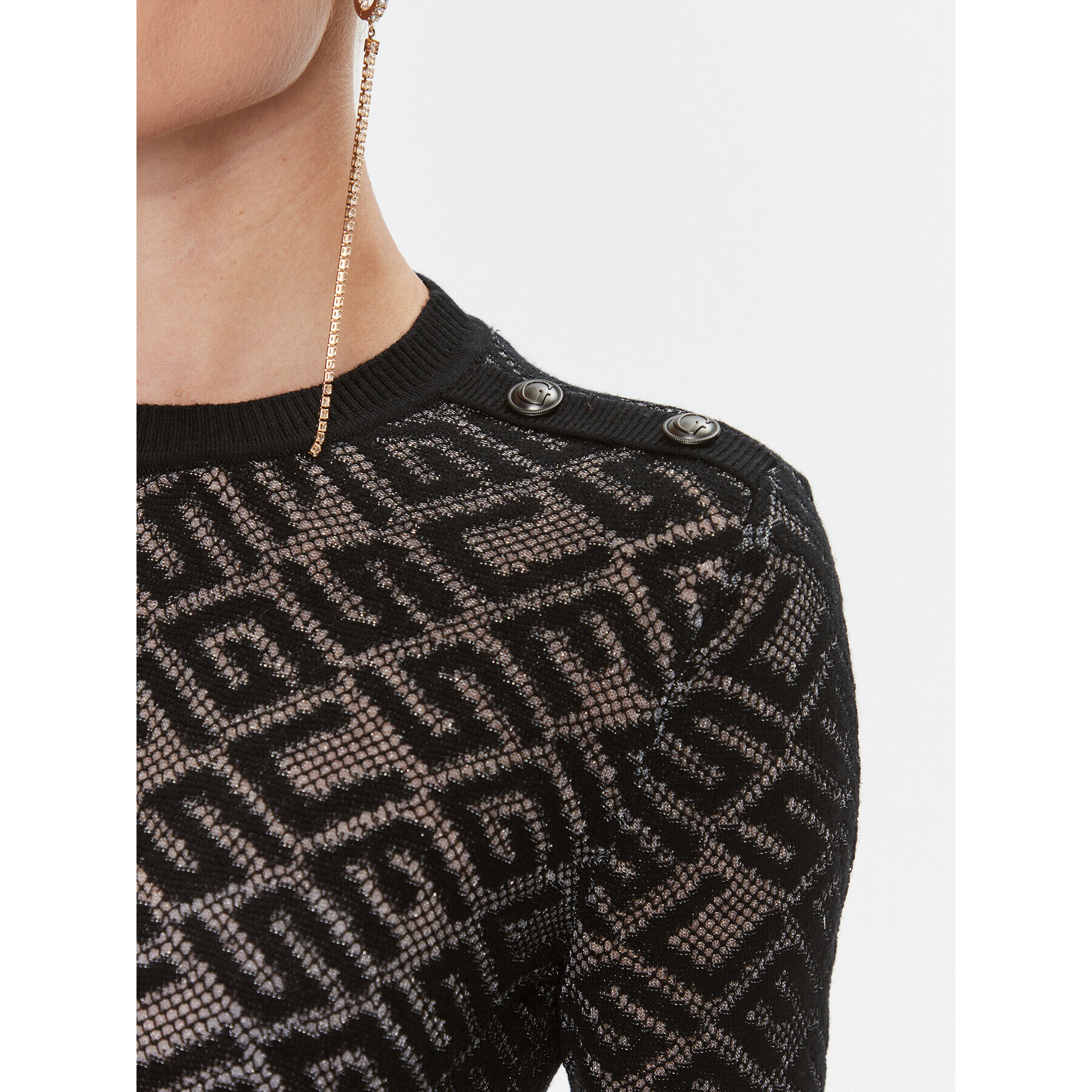 Guess Пуловер W4RR28 Z3C90 Черен Regular Fit - Pepit.bg