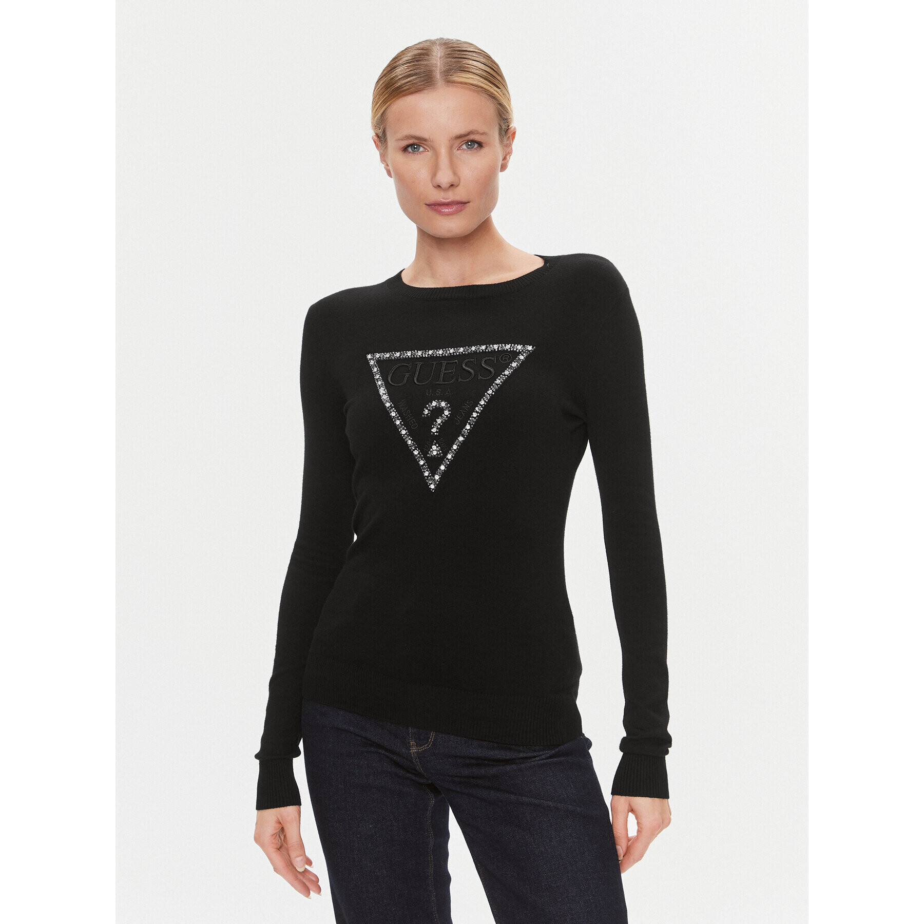 Guess Пуловер W4RR53 Z2NQ2 Черен Slim Fit - Pepit.bg