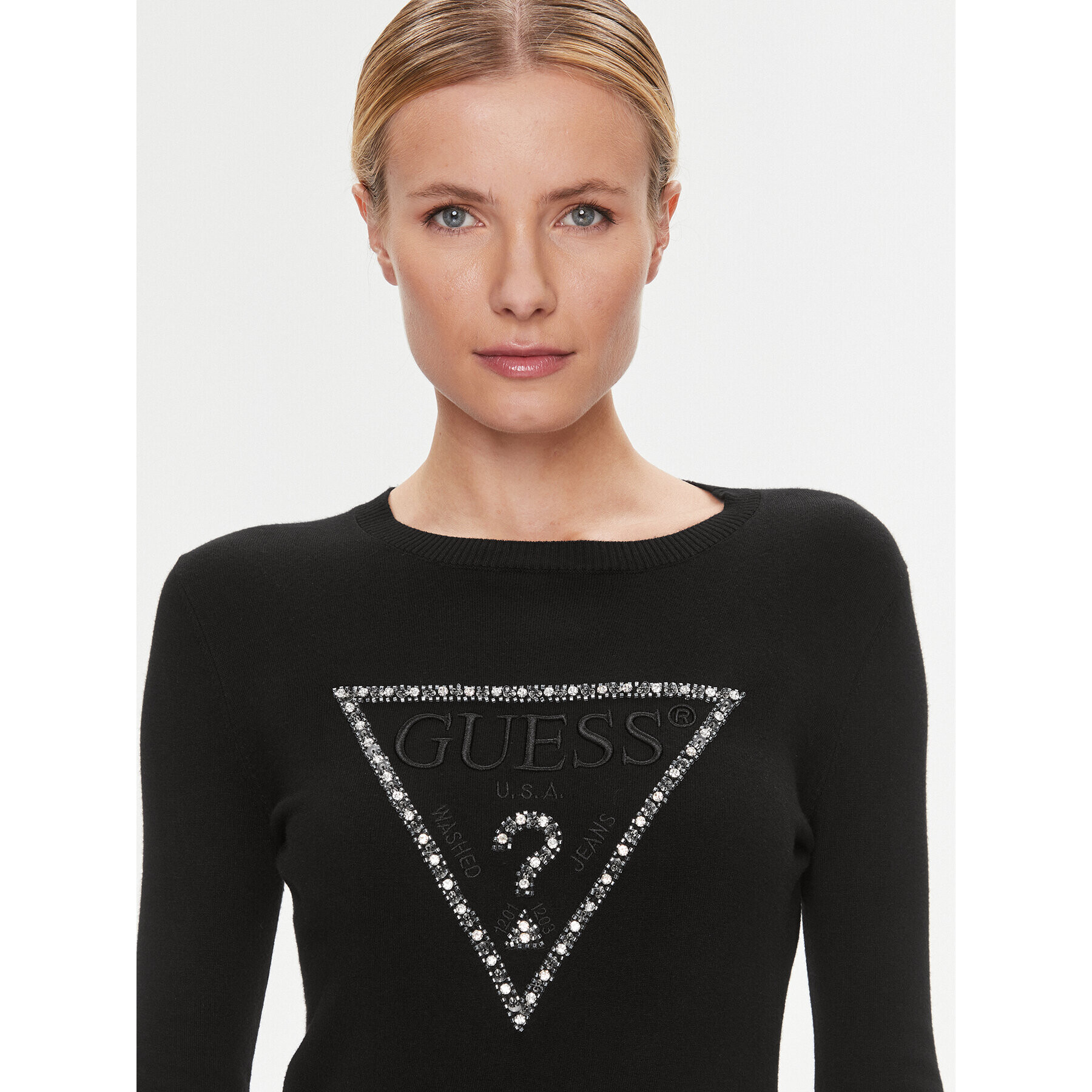 Guess Пуловер W4RR53 Z2NQ2 Черен Slim Fit - Pepit.bg