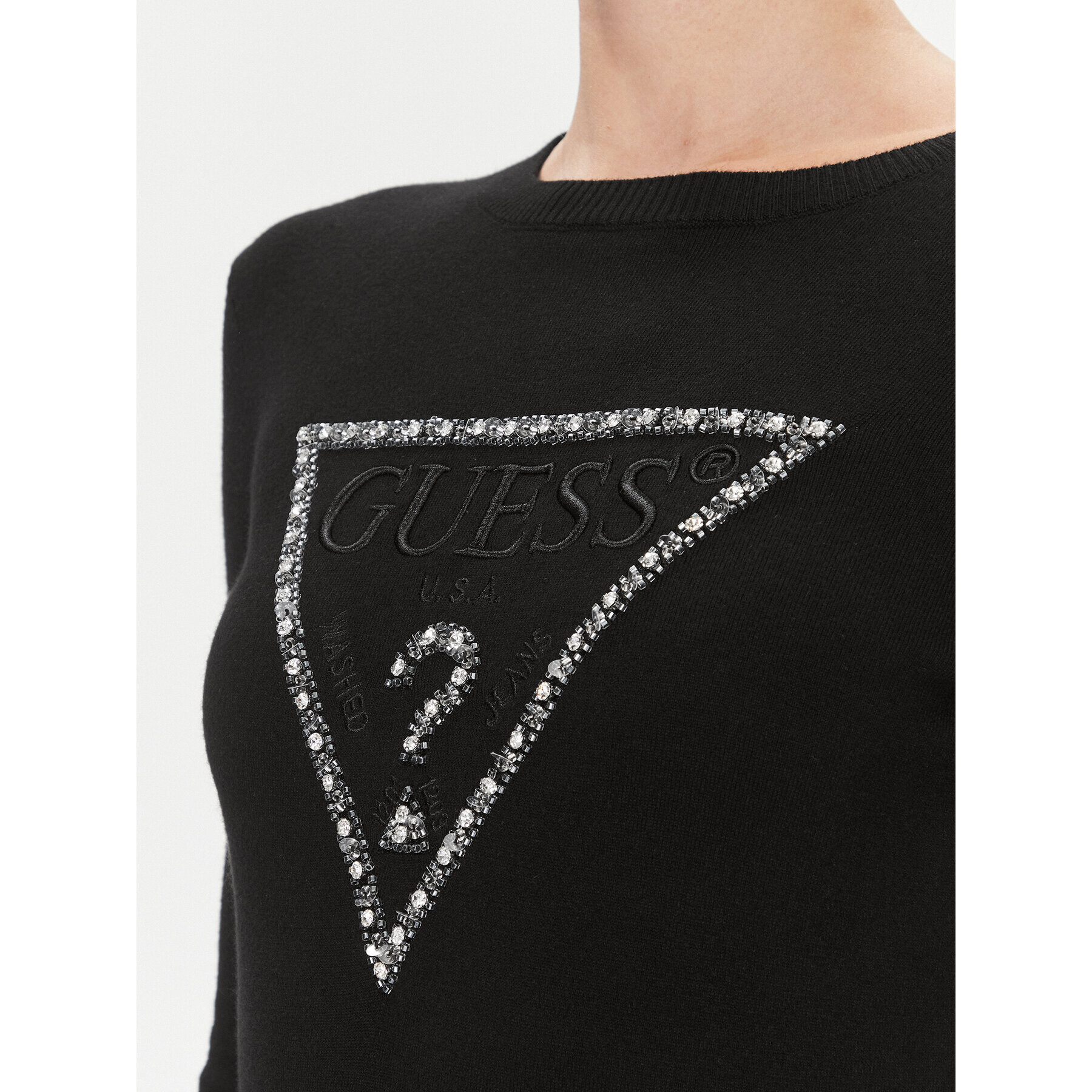 Guess Пуловер W4RR53 Z2NQ2 Черен Slim Fit - Pepit.bg
