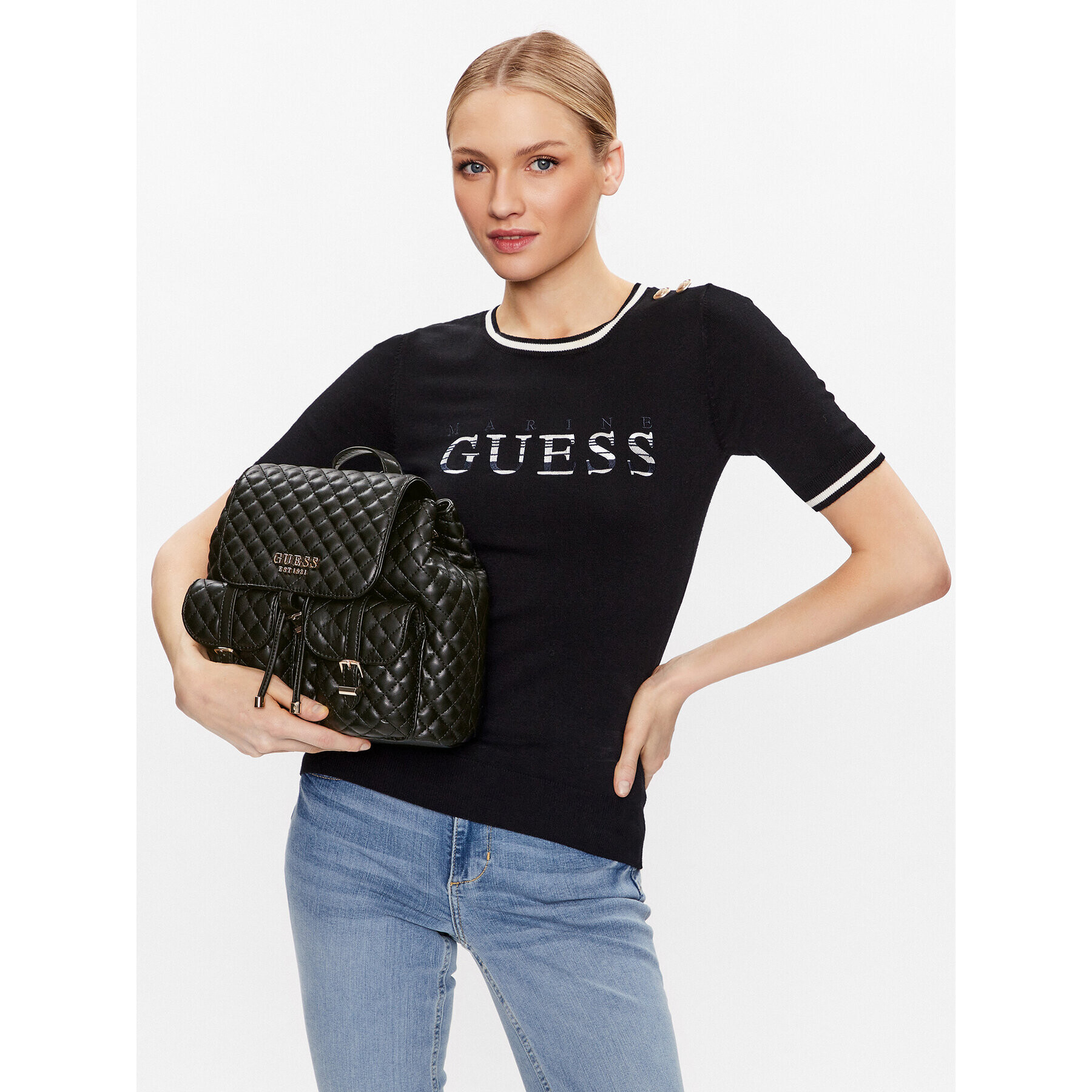 Guess Раница Adam (QG) HWQG86 94310 Черен - Pepit.bg