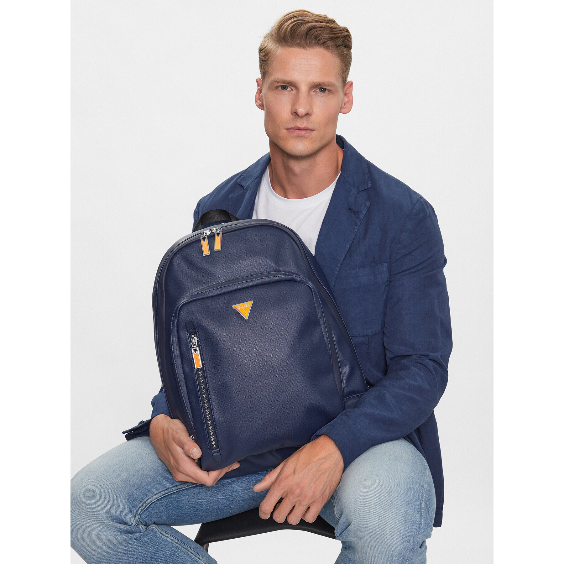 Guess Раница Certosa Saffiano Smart HMECSA P3241 Тъмносин - Pepit.bg