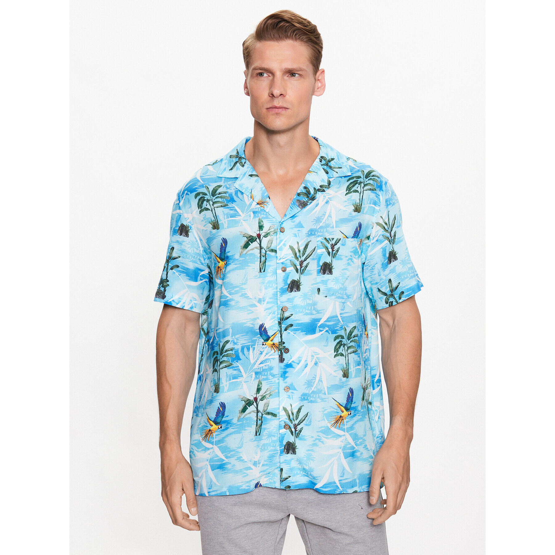 Guess Риза F3GH01 WO089 Син Regular Fit - Pepit.bg
