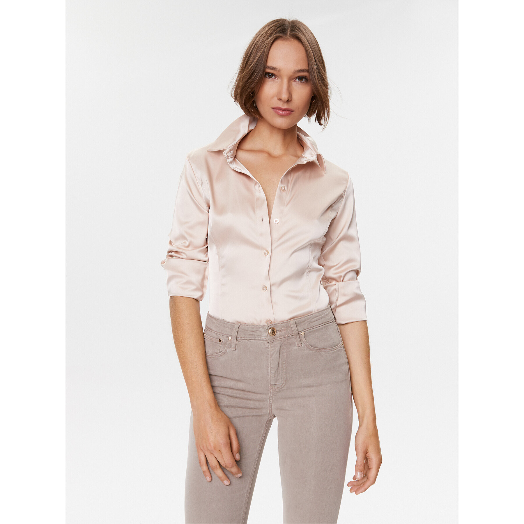 Guess Риза Fernanda W3BH66 WFQC2 Розов Slim Fit - Pepit.bg