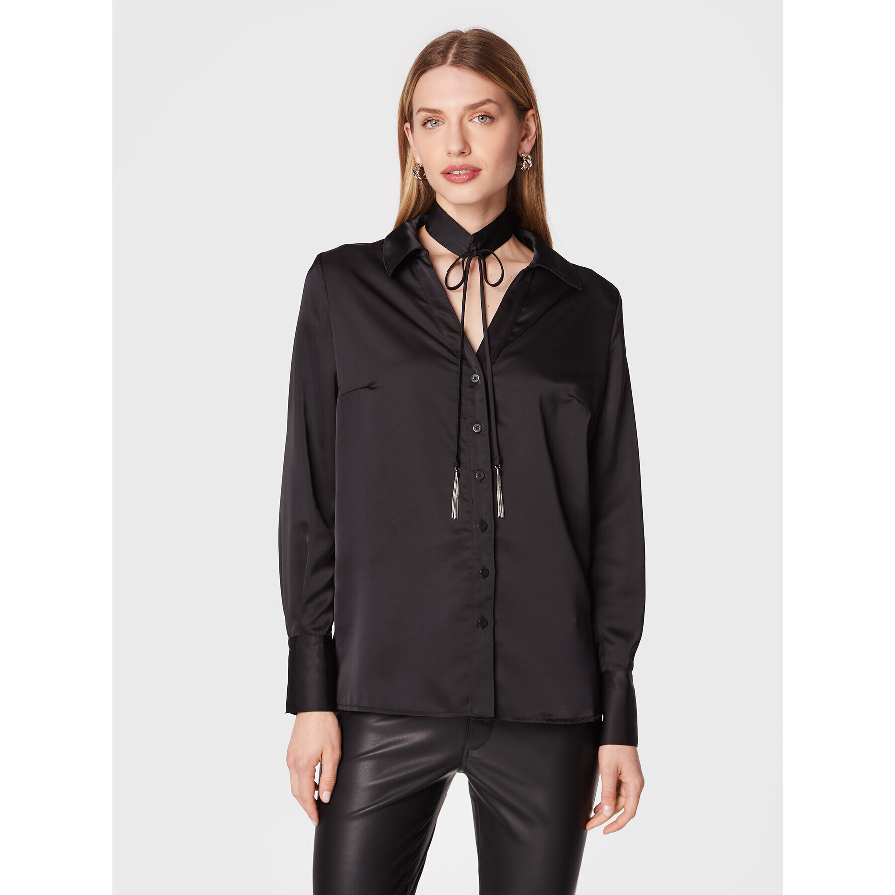 Guess Риза Floriane W2BH37 WEX62 Черен Regular Fit - Pepit.bg