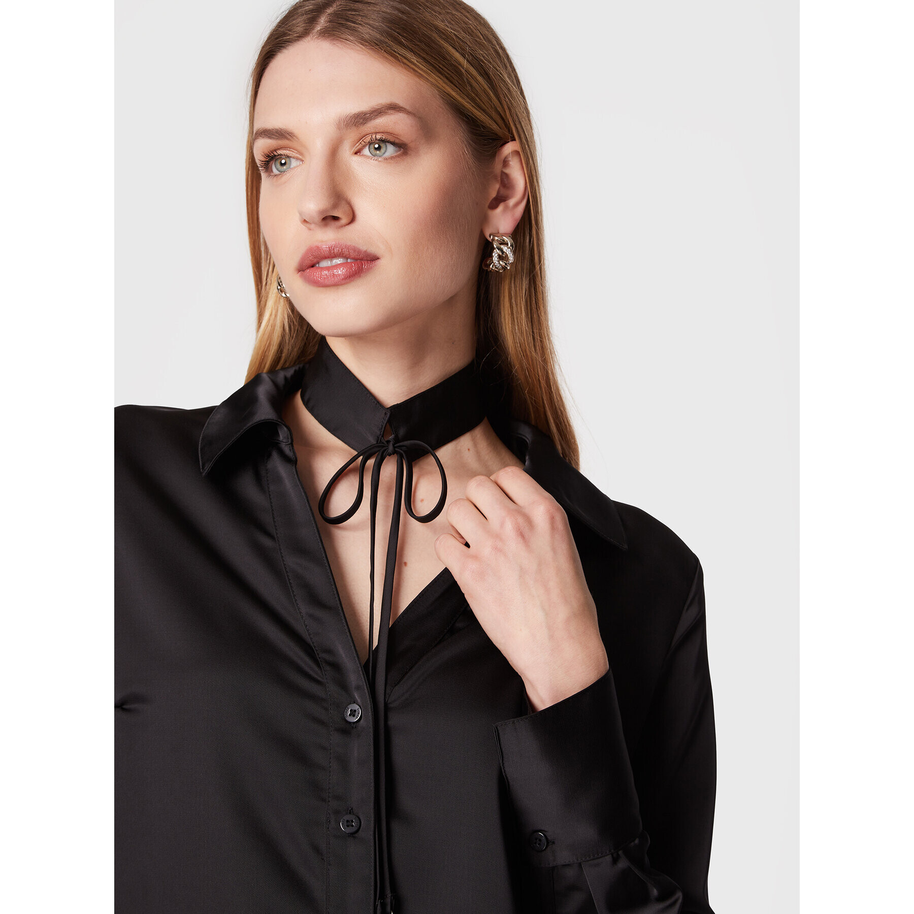 Guess Риза Floriane W2BH37 WEX62 Черен Regular Fit - Pepit.bg