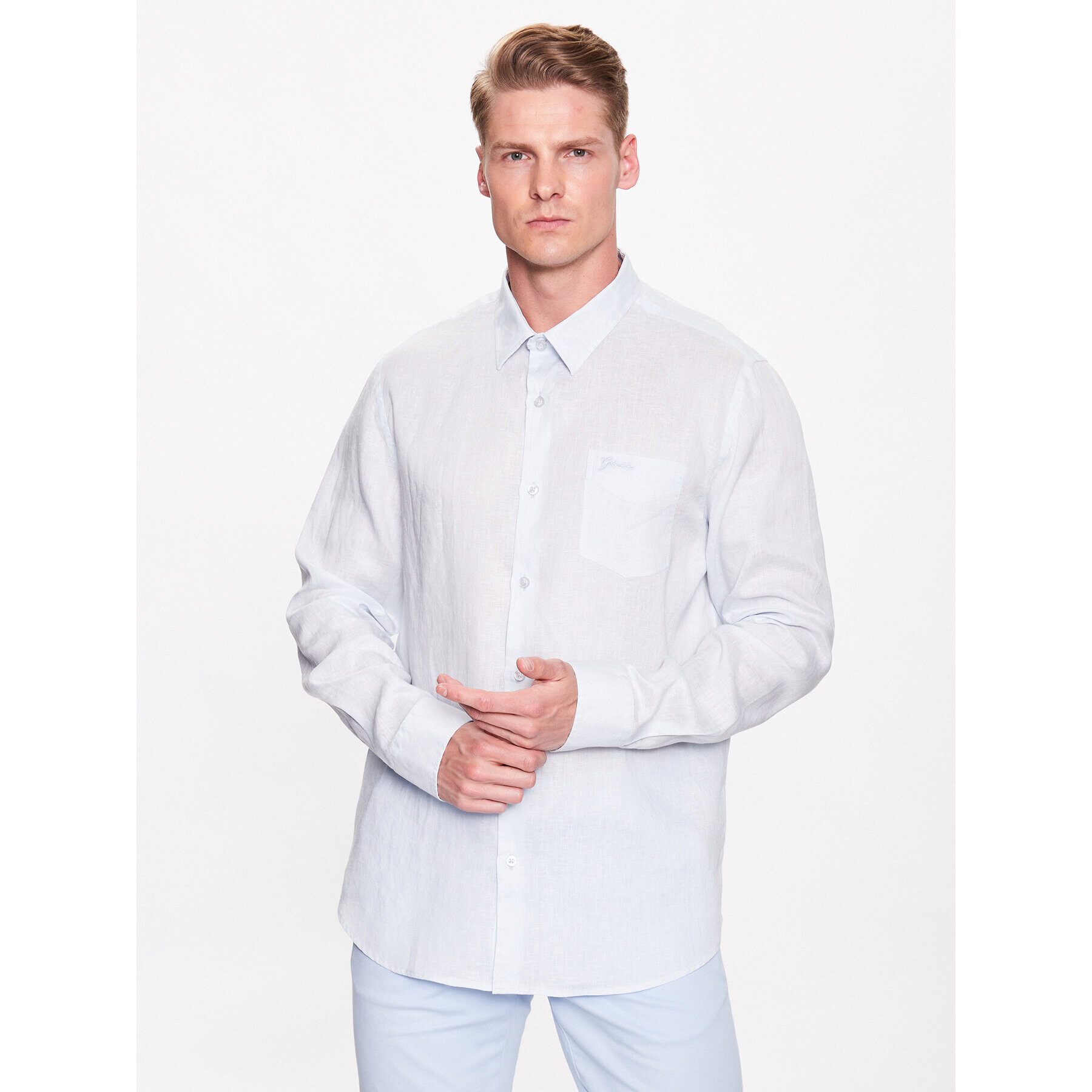 Guess Риза Island M2YH44 WERX0 Син Slim Fit - Pepit.bg