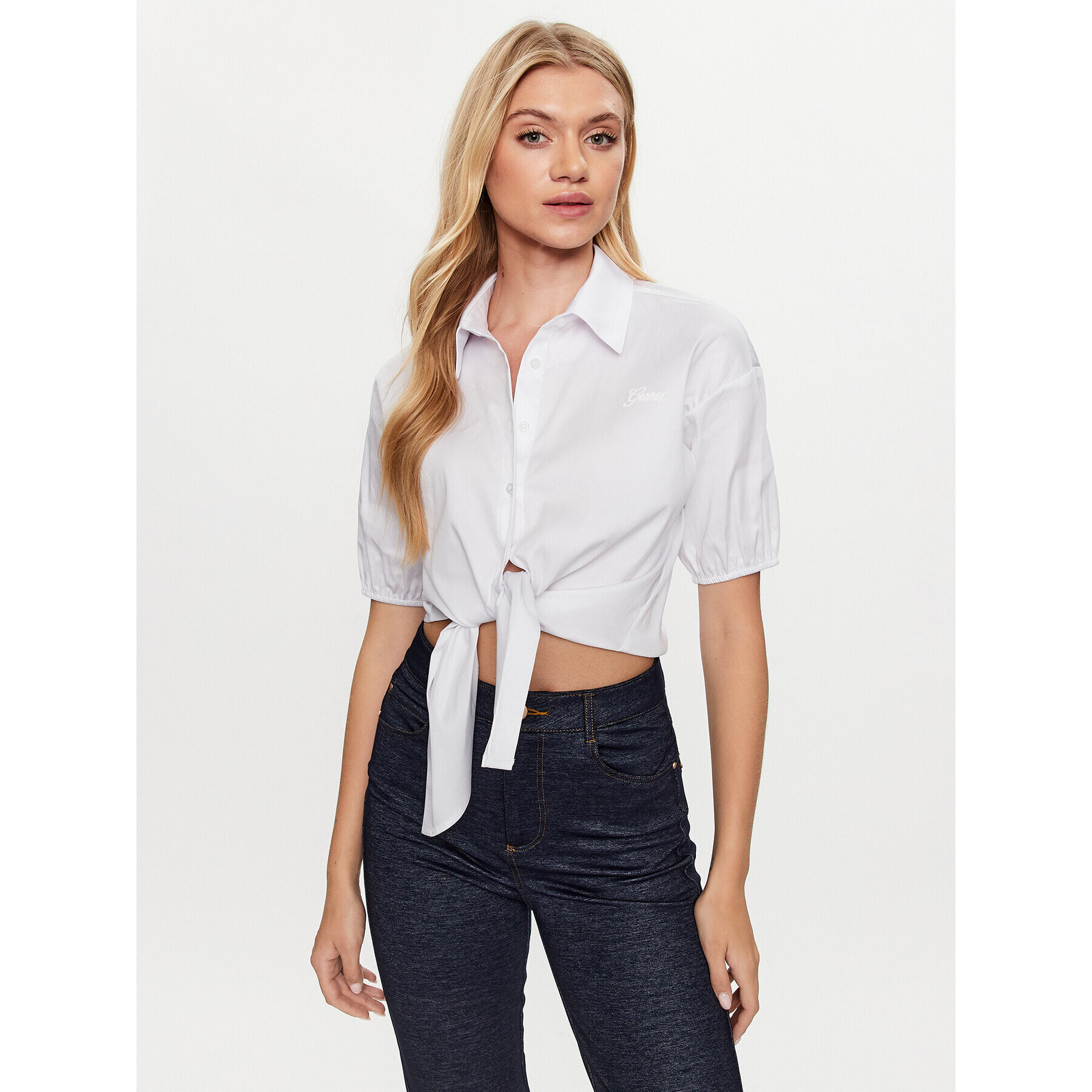 Guess Риза June W3GH71 WE2Q0 Бял Regular Fit - Pepit.bg
