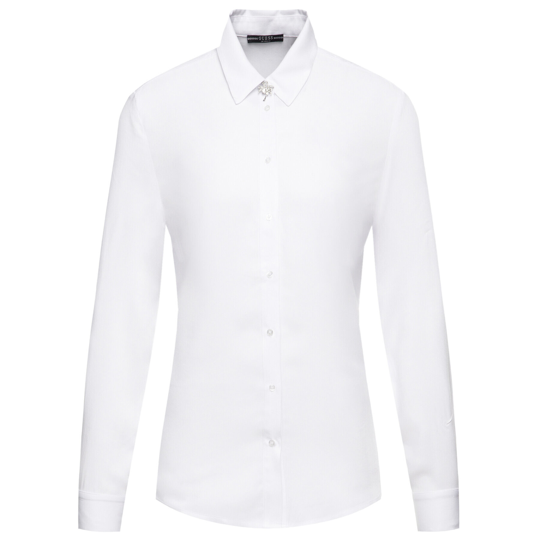 Guess Риза Ls Lima W01H83 WC9Z0 Бял Regular Fit - Pepit.bg