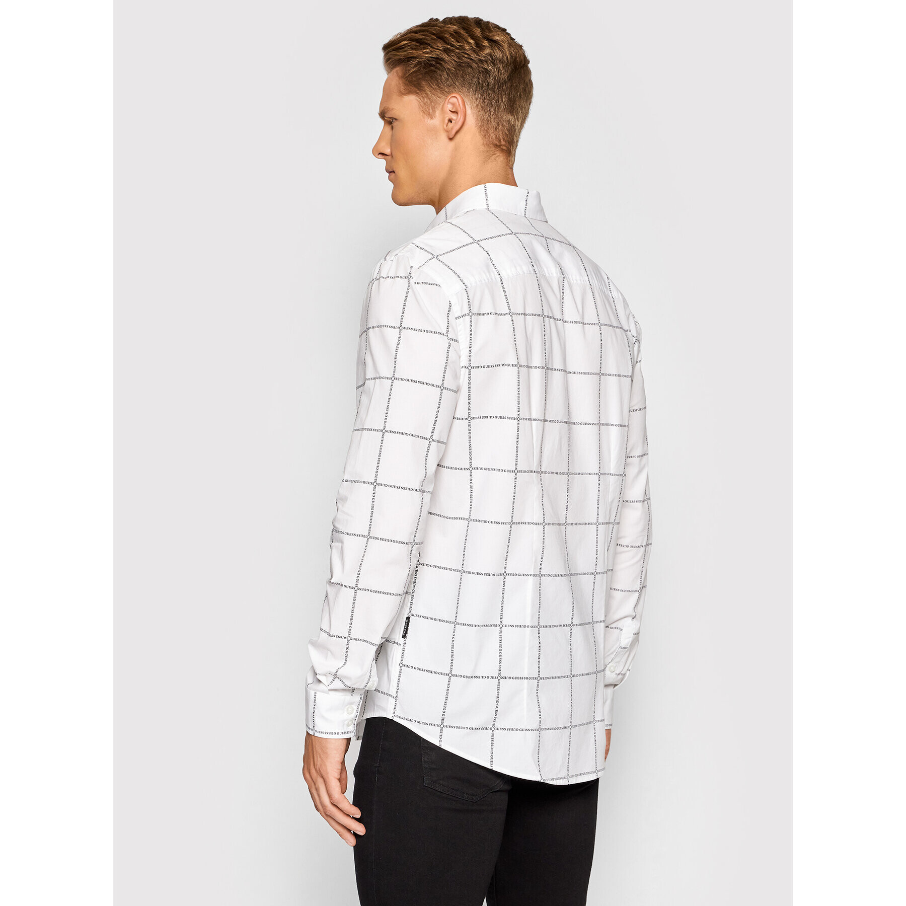 Guess Риза M1YH21 WE2P1 Бял Slim Fit - Pepit.bg