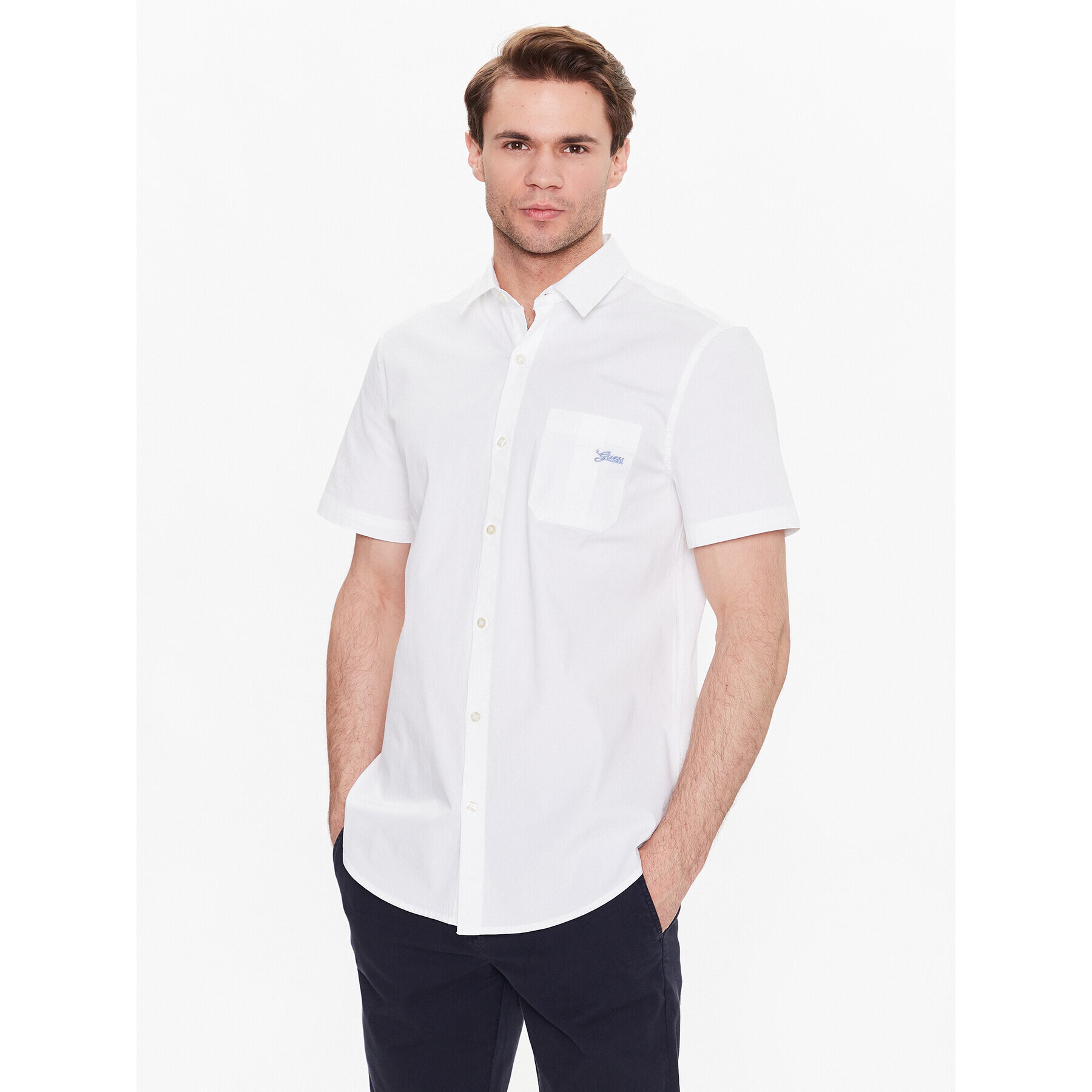 Guess Риза M3GH64 W8BX1 Бял Slim Fit - Pepit.bg