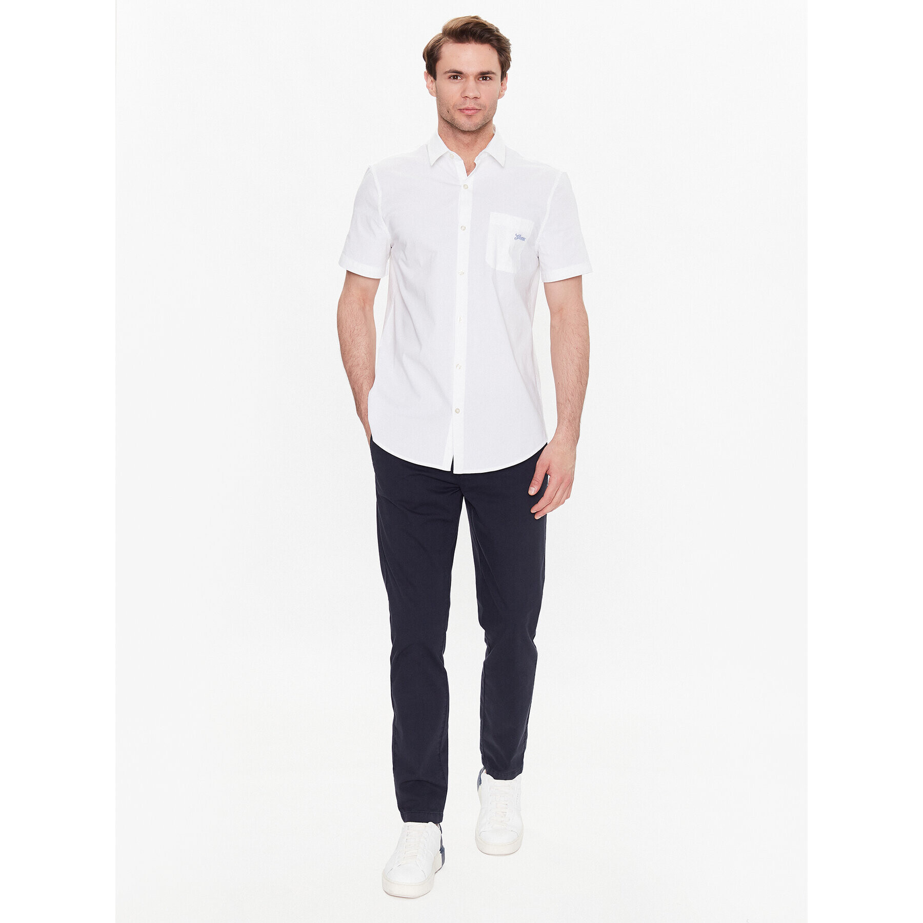 Guess Риза M3GH64 W8BX1 Бял Slim Fit - Pepit.bg