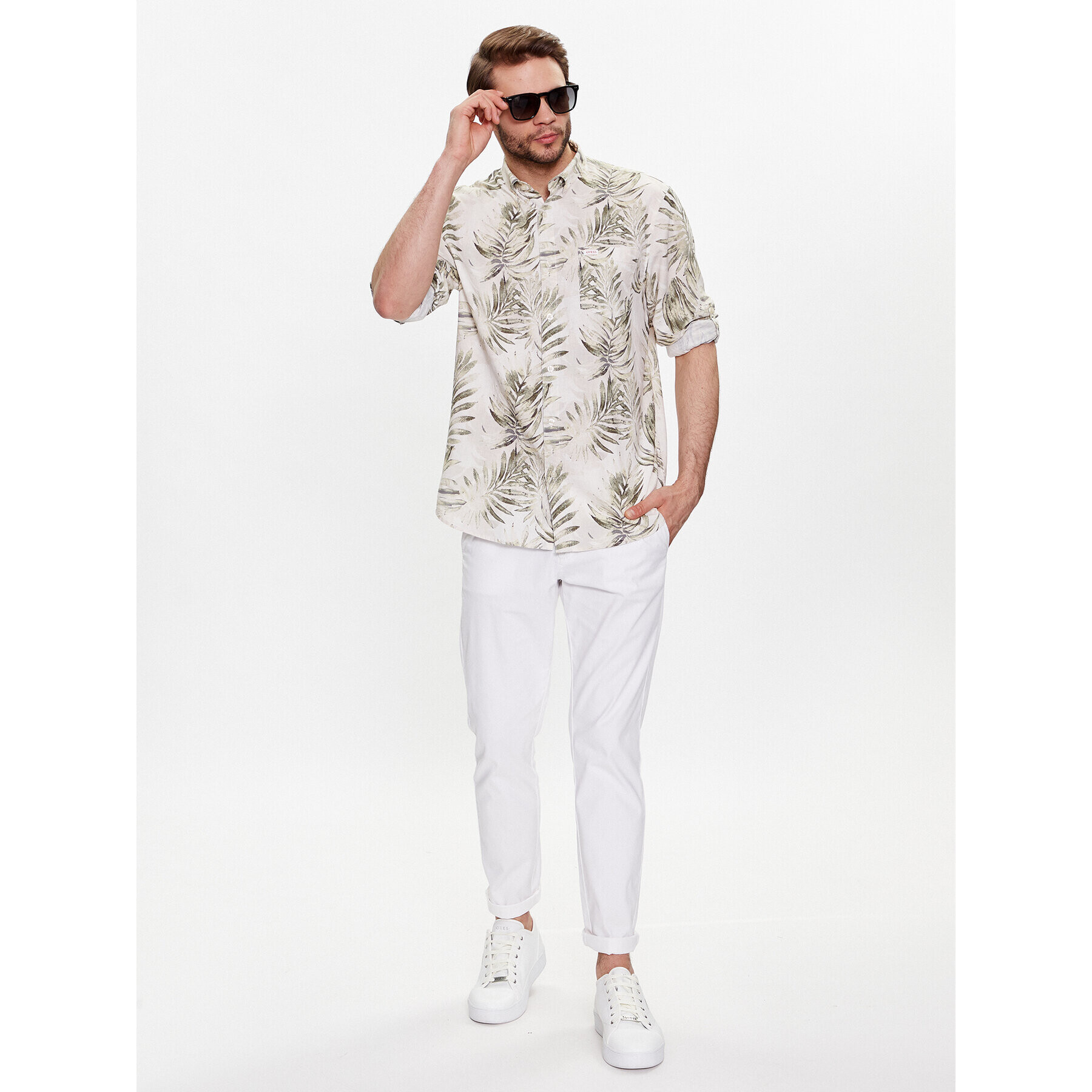 Guess Риза M3GH69 WFDX0 Зелен Regular Fit - Pepit.bg