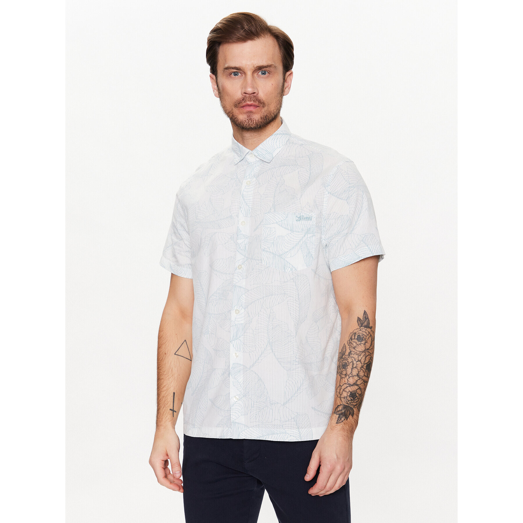 Guess Риза M3GH71 WFDZ0 Син Regular Fit - Pepit.bg