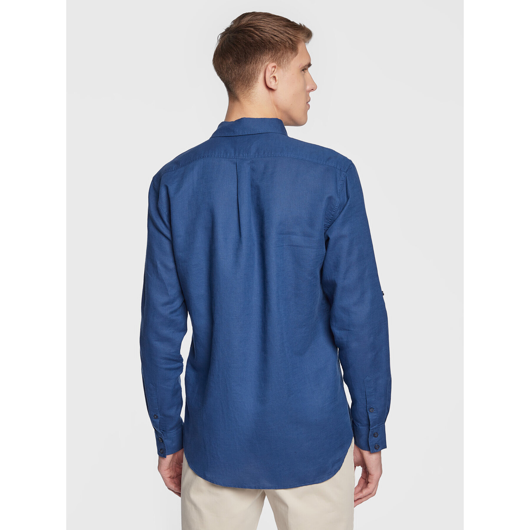 Guess Риза Roll-Up F3GH00 WO07S Син Regular Fit - Pepit.bg
