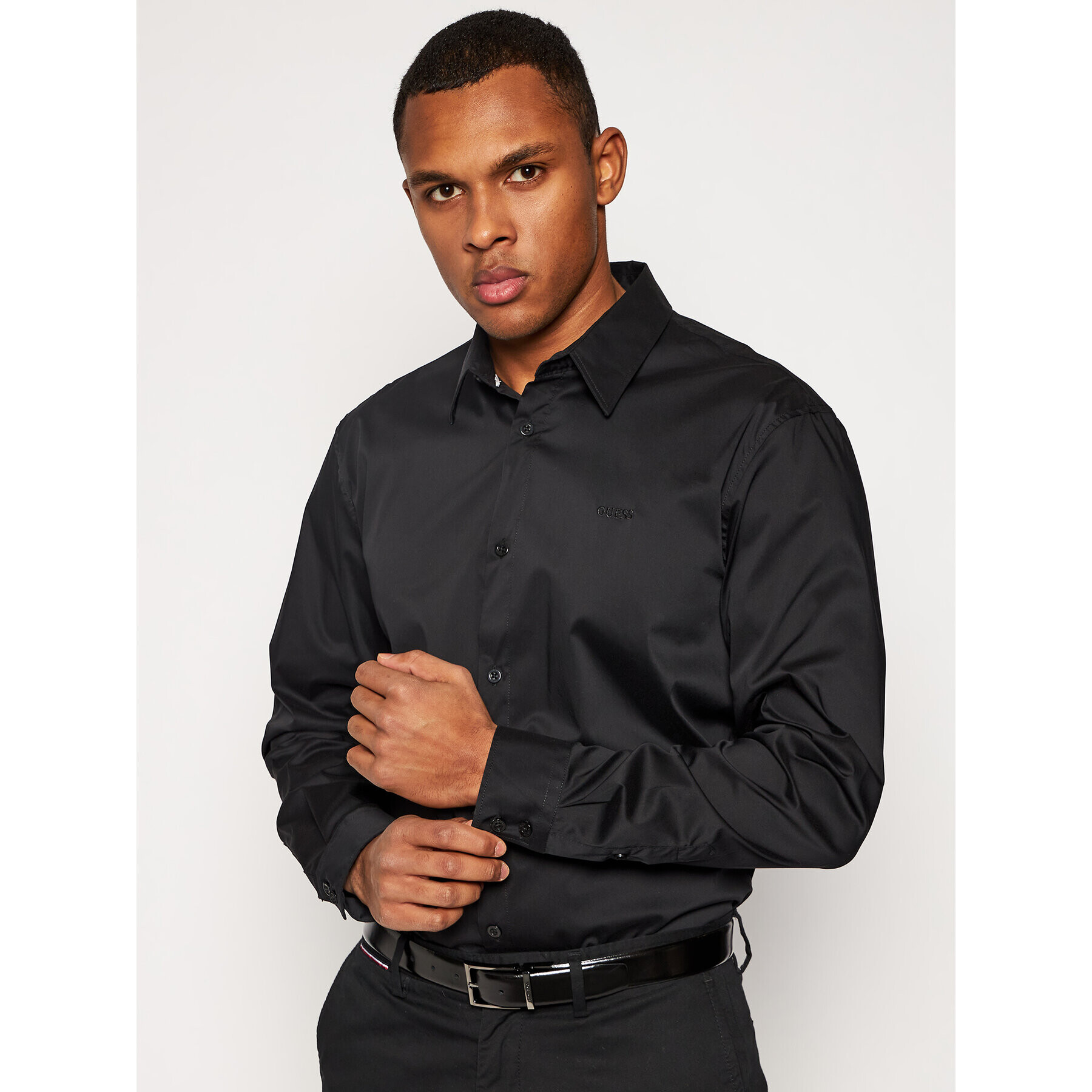 Guess Риза Stretch M1RH25 W7ZK1 Черен Regular Fit - Pepit.bg