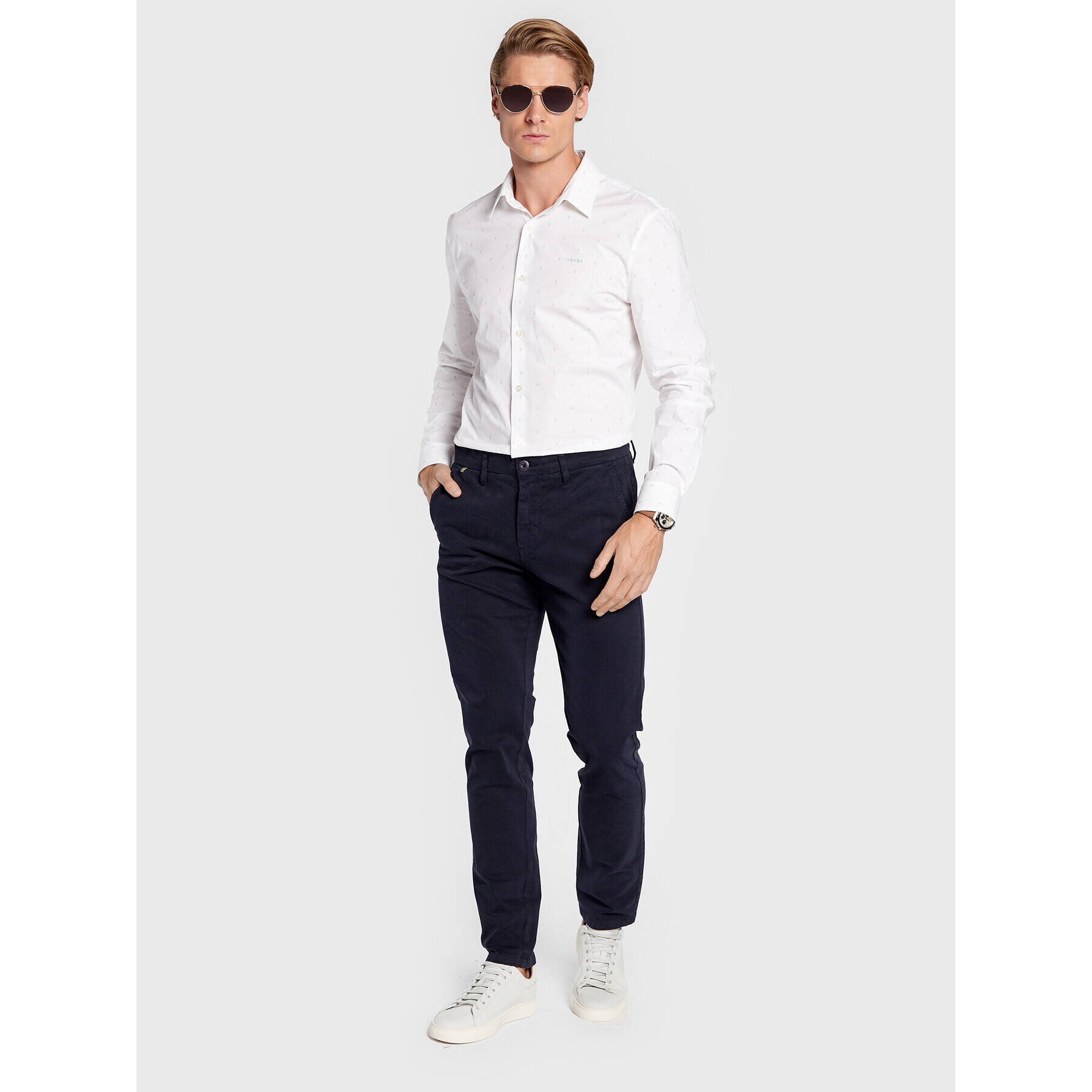 Guess Риза Sunset M2BH20 W8BX1 Бял Slim Fit - Pepit.bg