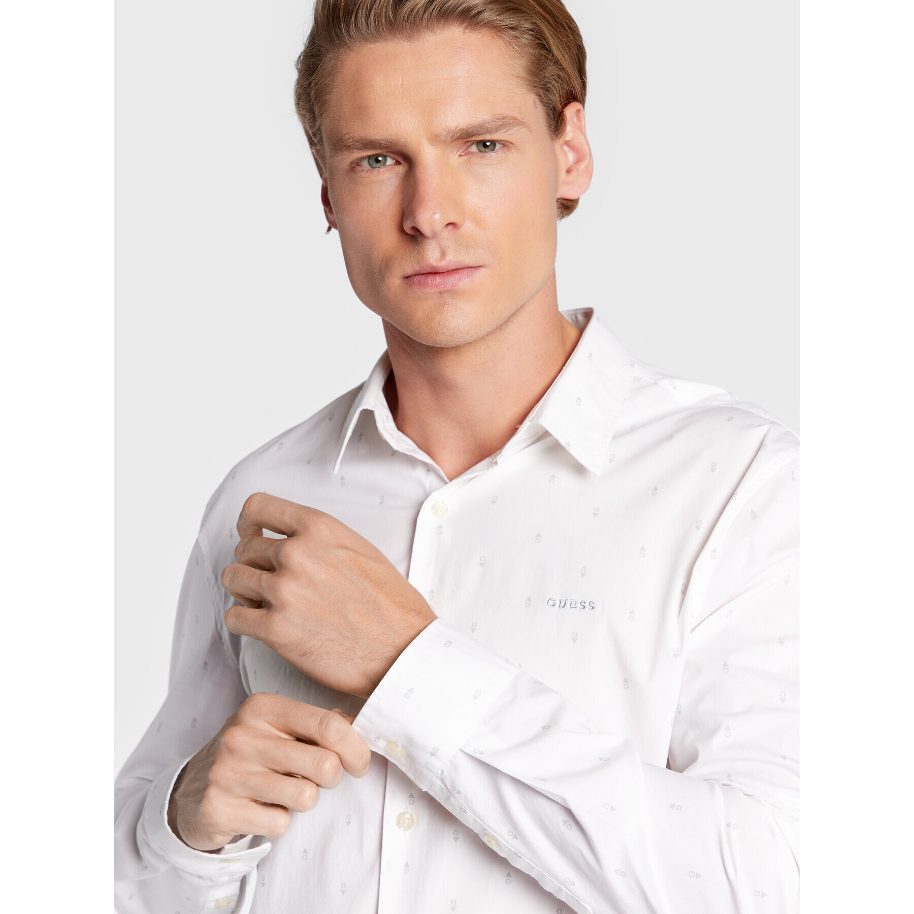 Guess Риза Sunset M2BH20 W8BX1 Бял Slim Fit - Pepit.bg