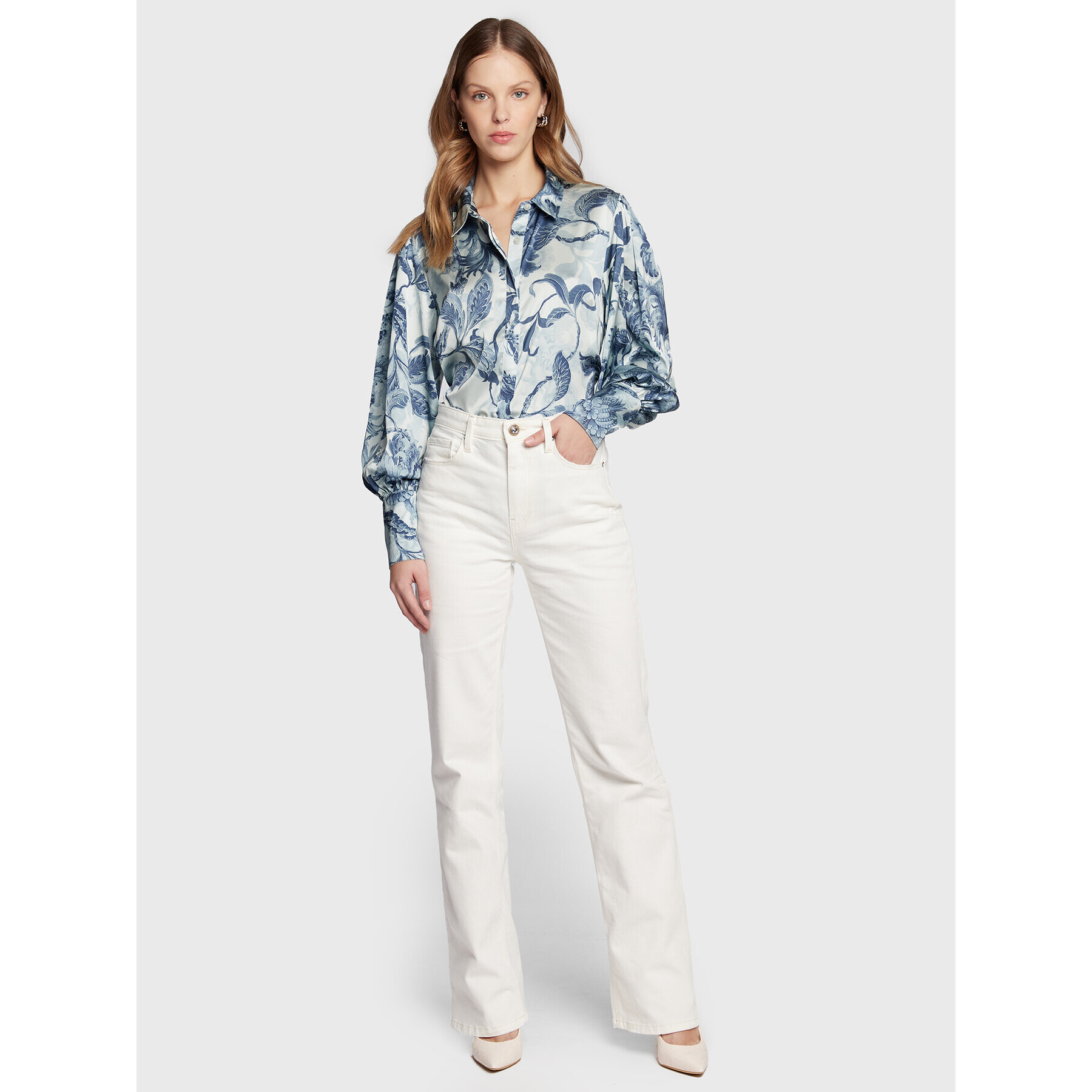 Guess Риза W3RH29 WF1T2 Син Regular Fit - Pepit.bg
