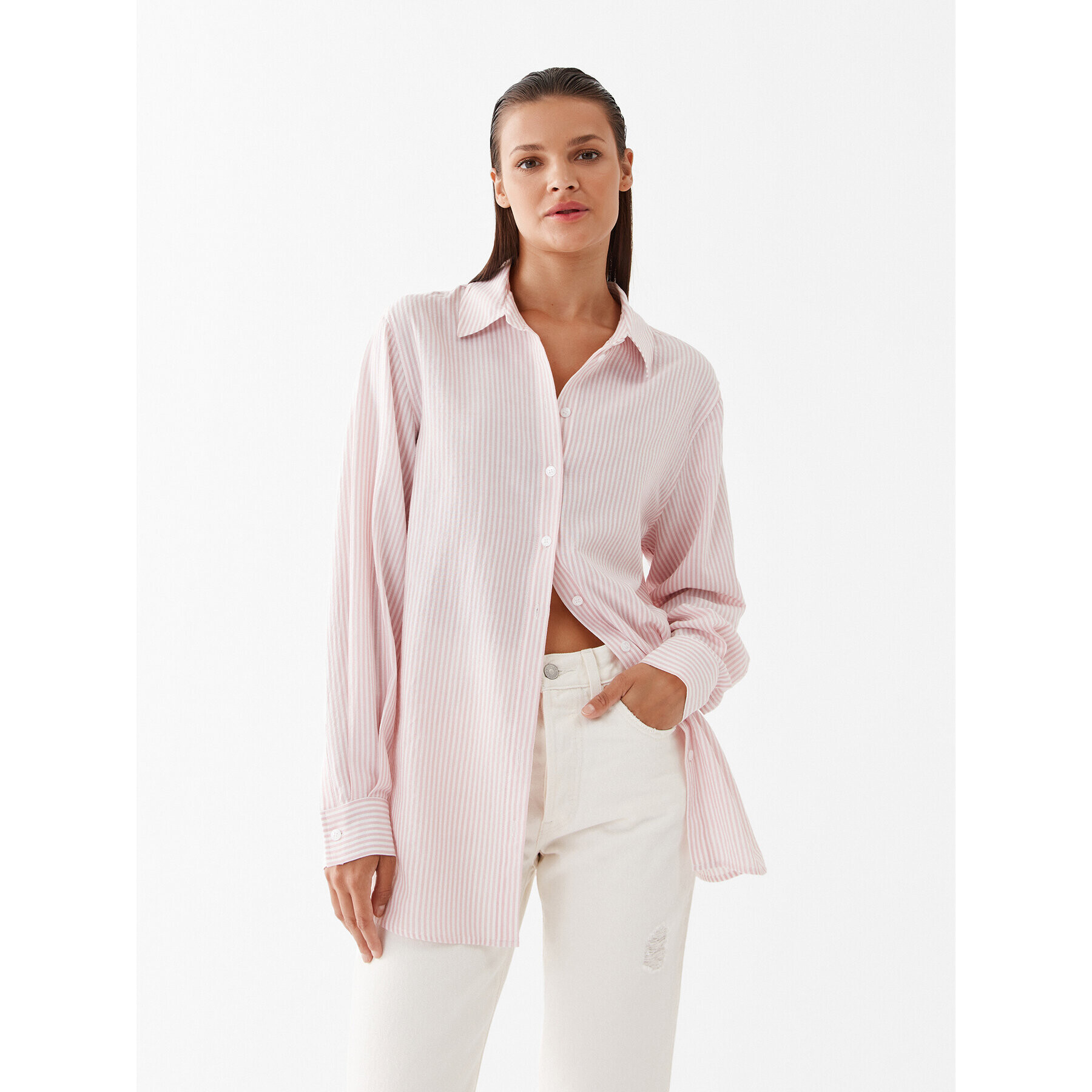 Guess Риза W3YH85 WFLH0 Розов Oversize - Pepit.bg
