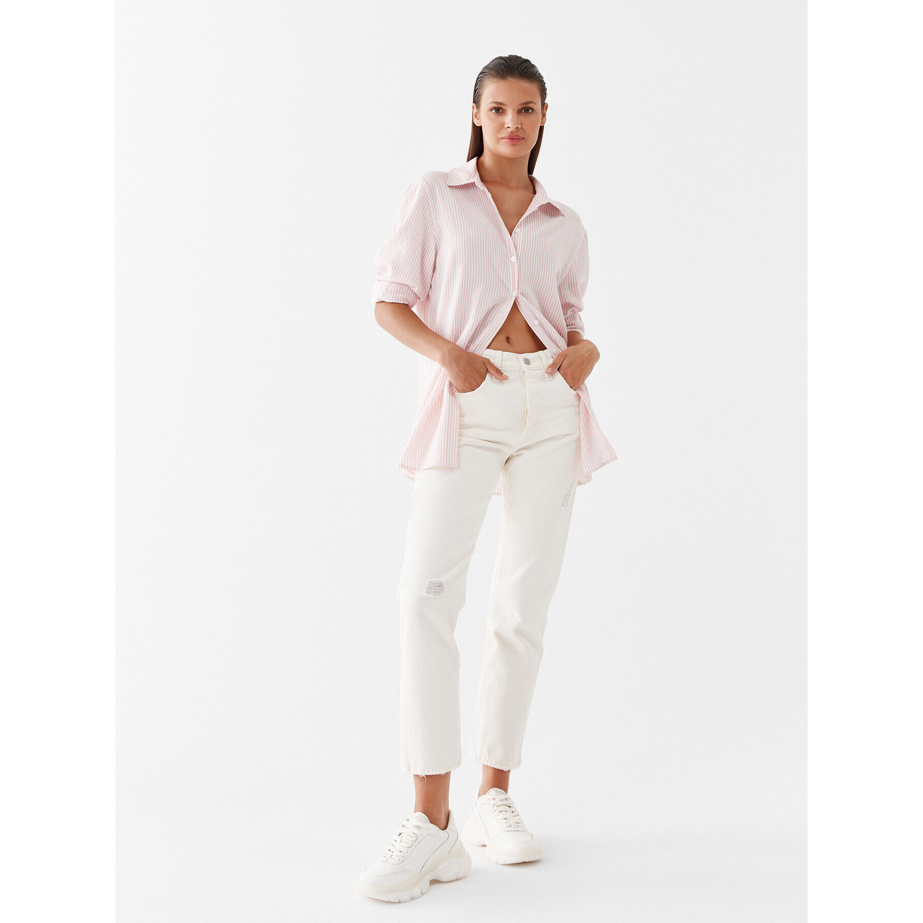 Guess Риза W3YH85 WFLH0 Розов Oversize - Pepit.bg