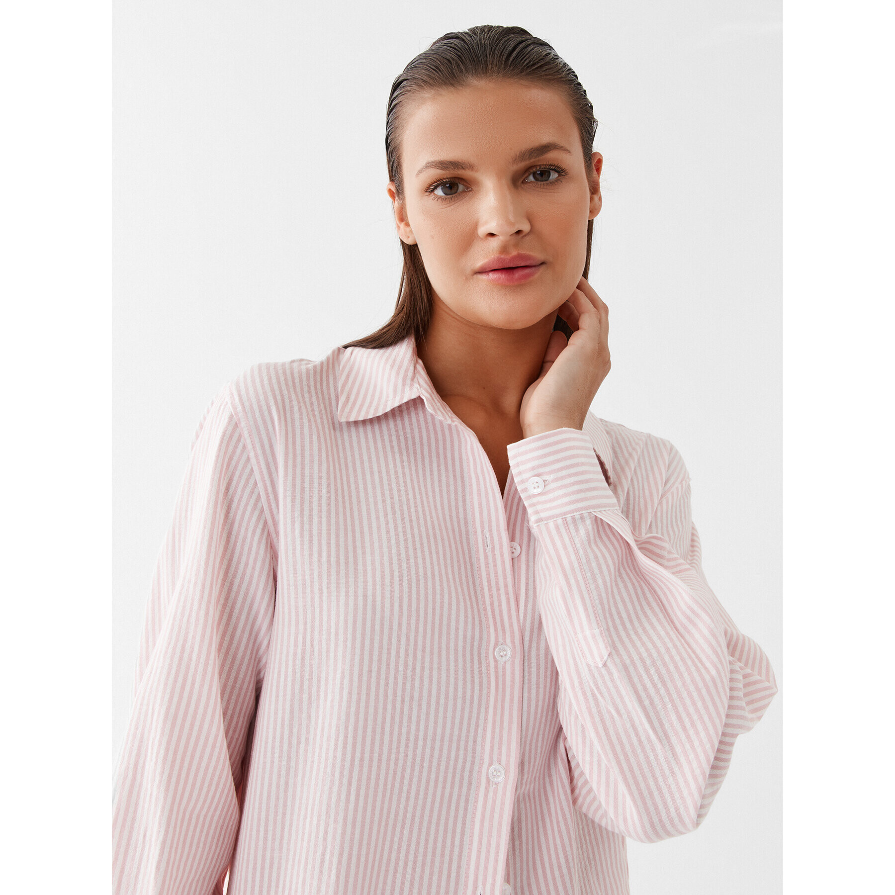 Guess Риза W3YH85 WFLH0 Розов Oversize - Pepit.bg