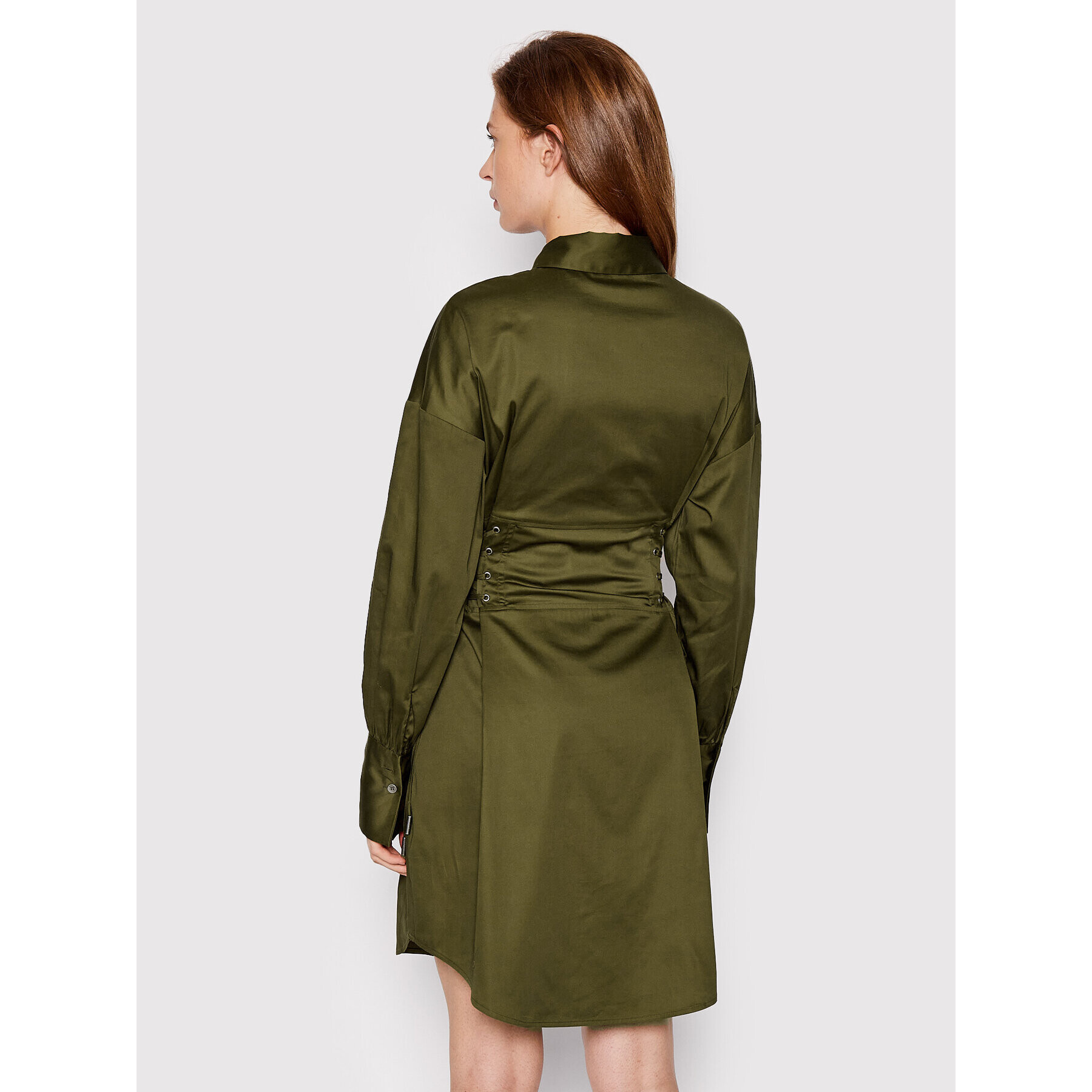 Guess Рокля тип риза Celie W2YK84 WE2Q0 Зелен Regular Fit - Pepit.bg