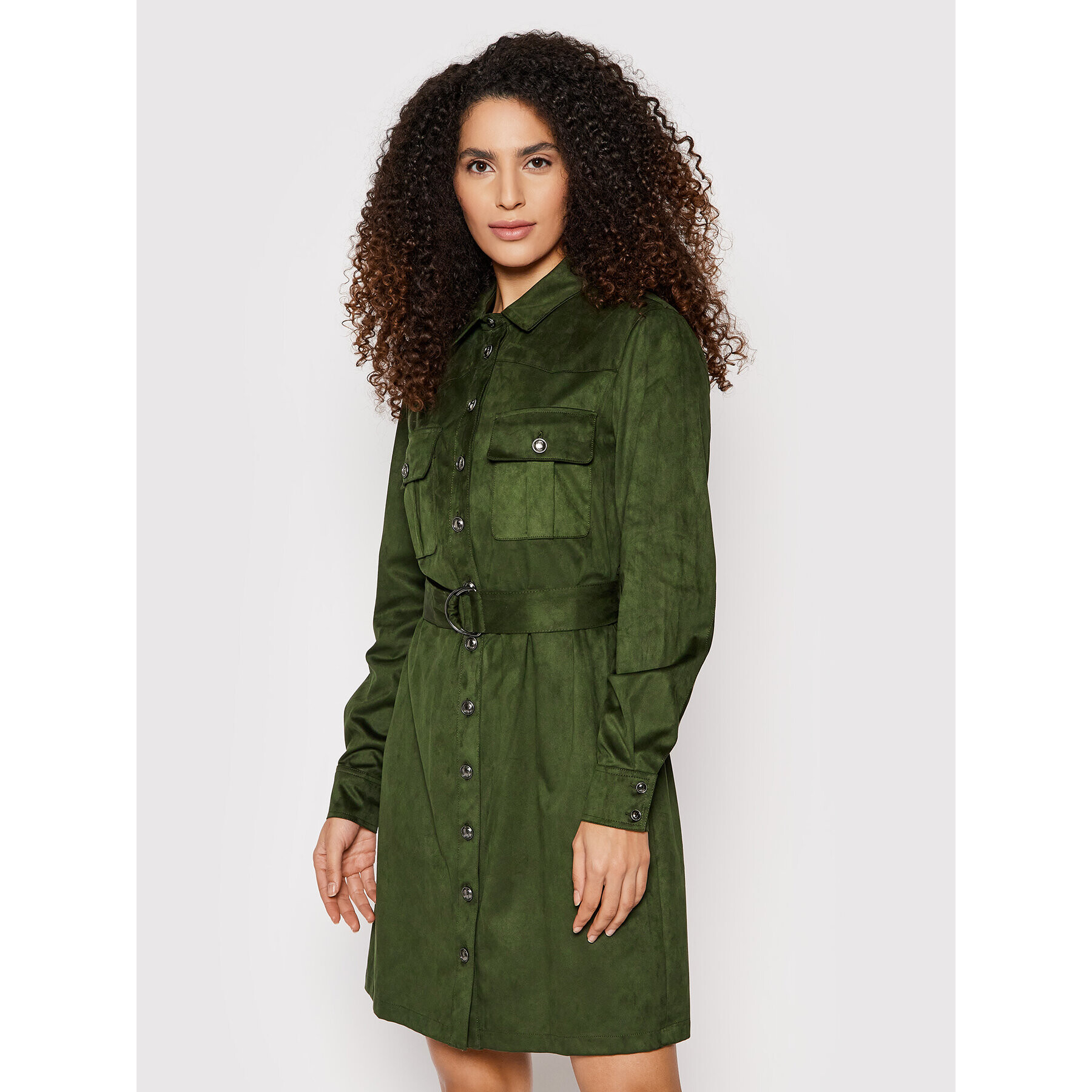 Guess Рокля тип риза Dora W1BK13 WE5D0 Зелен Slim Fit - Pepit.bg