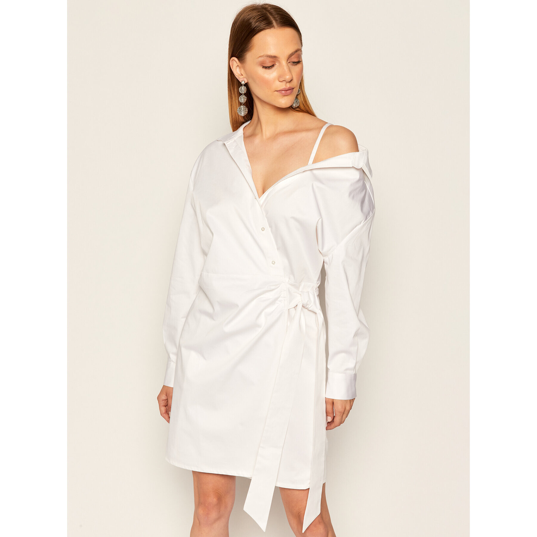 Guess Рокля тип риза Karyda W0YK0H WD2M0 Бял Regular Fit - Pepit.bg