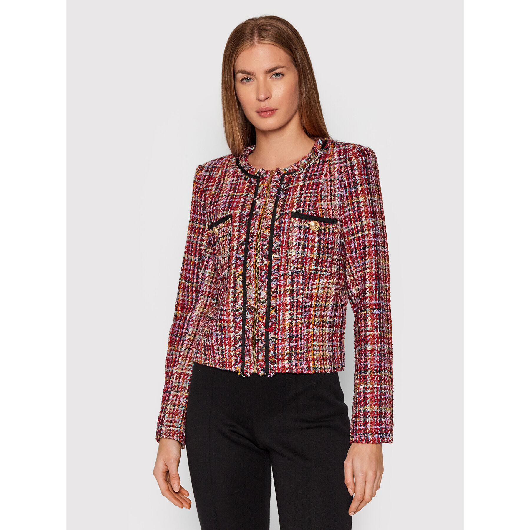 Guess Сако W1BL19 KAUN0 Червен Slim Fit - Pepit.bg