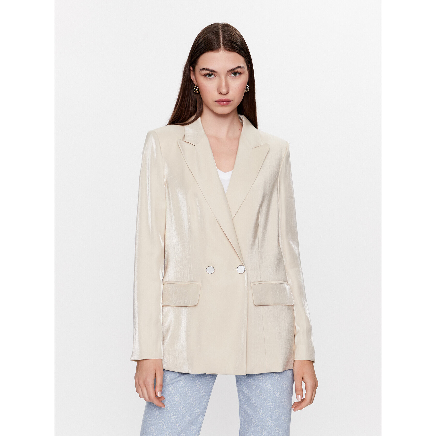 Guess Сако W3YN41 WFJ92 Екрю Regular Fit - Pepit.bg