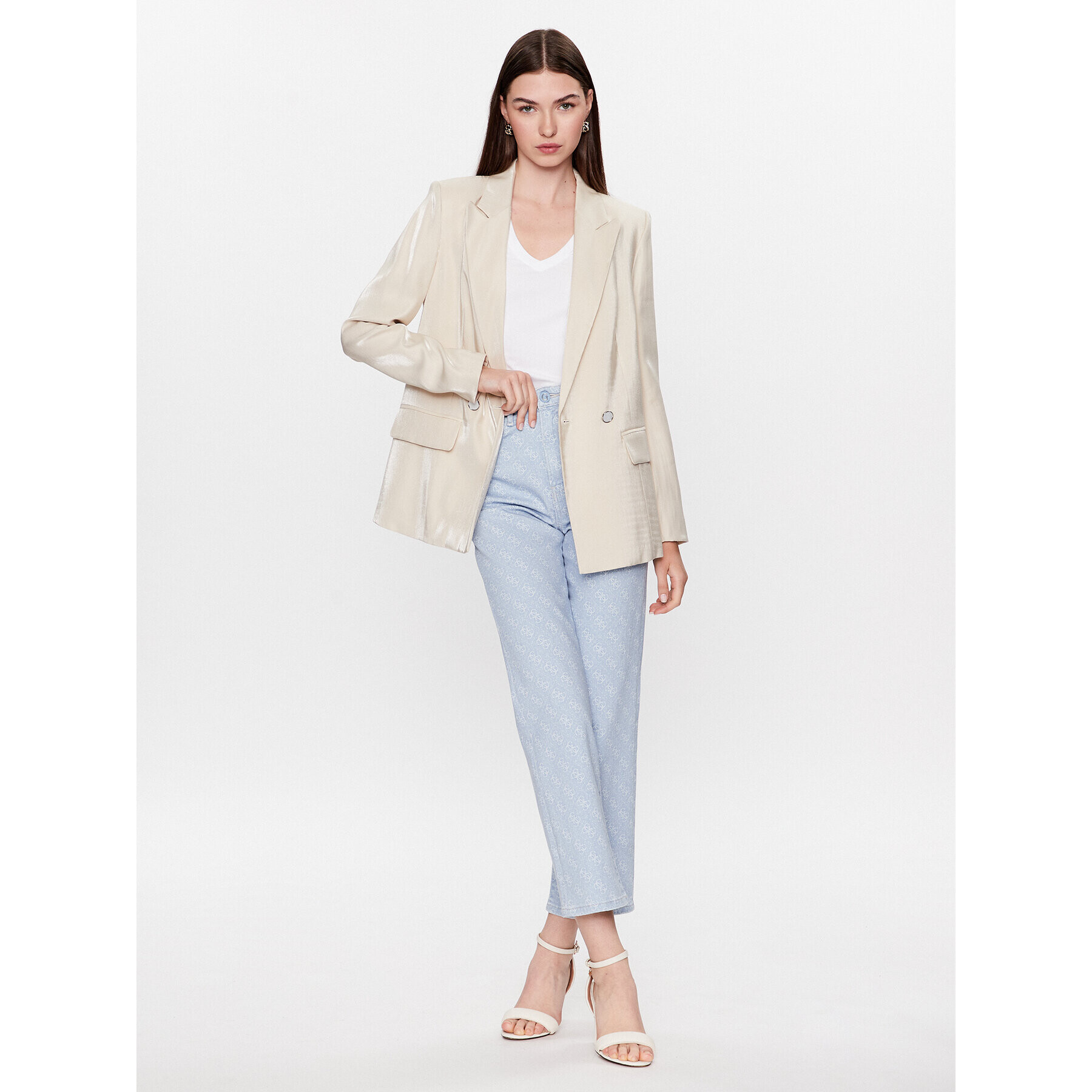 Guess Сако W3YN41 WFJ92 Екрю Regular Fit - Pepit.bg