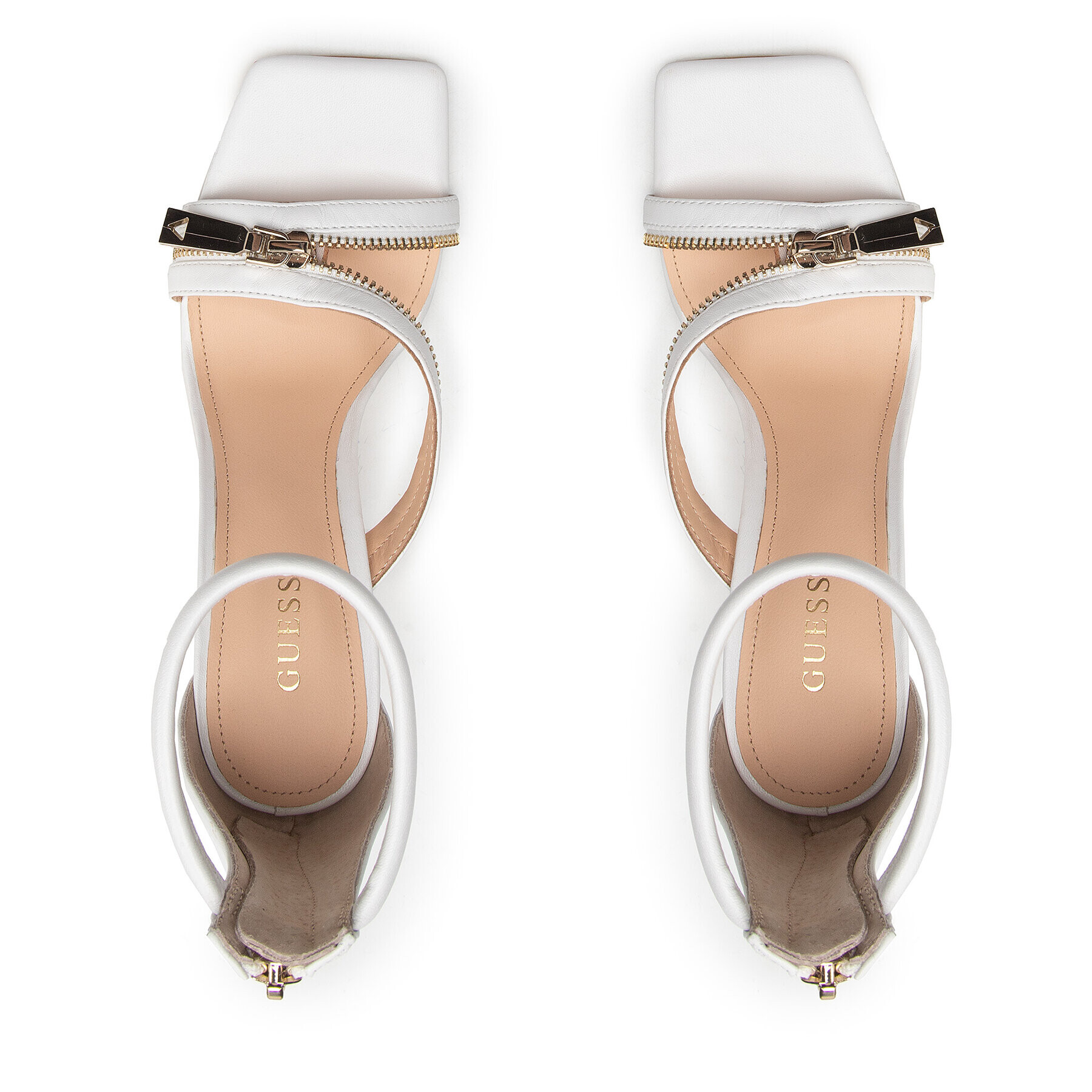 Guess Сандали Jeomie FL7JEO LEA03 Бял - Pepit.bg