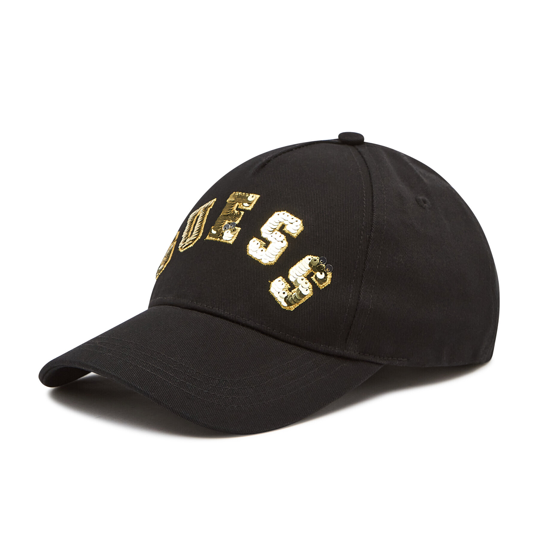 Guess Шапка с козирка Sequin Logo Baseball Cap AW8614 COT01 Черен - Pepit.bg