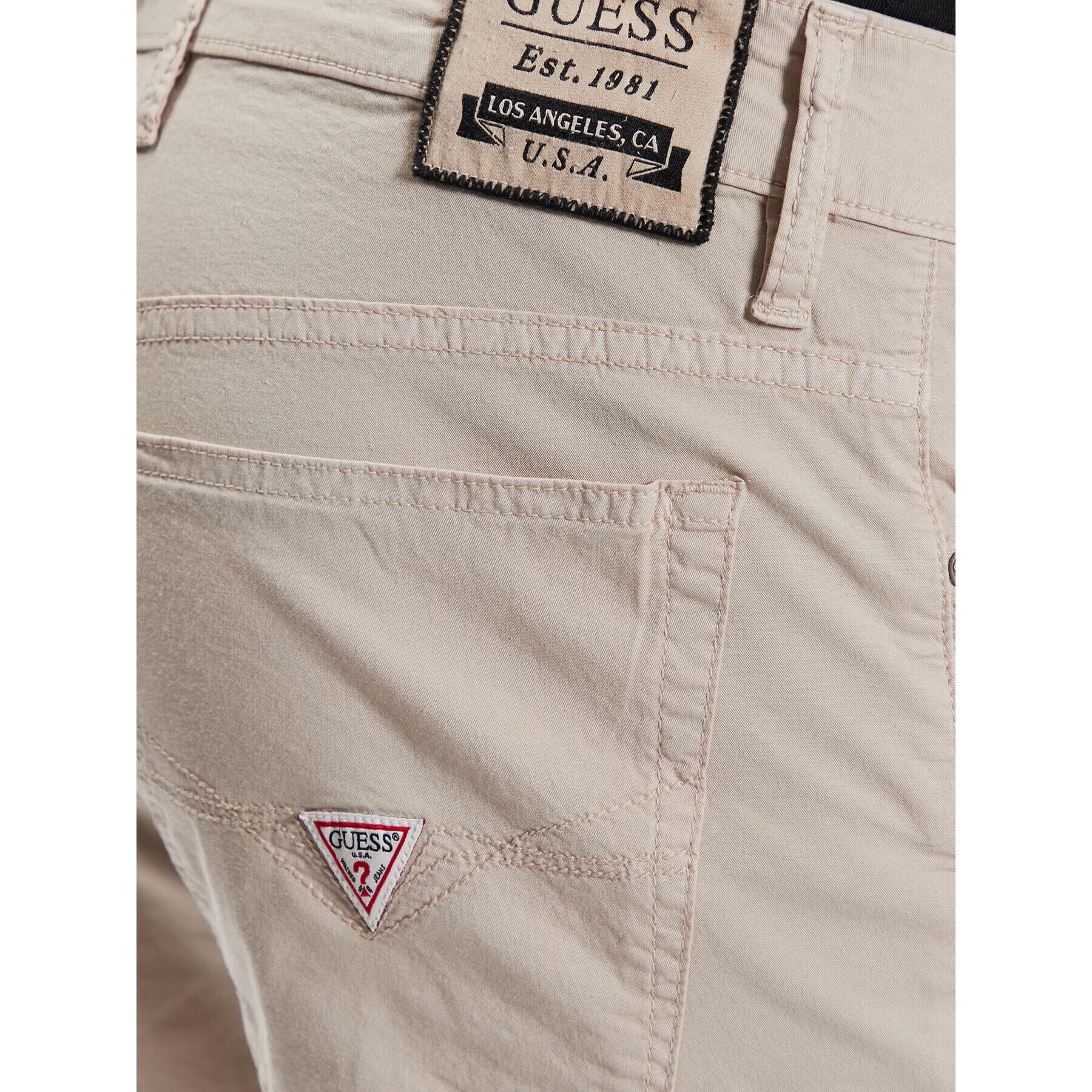 Guess Шорти от плат Angels M3GD03 WFBZ3 Бежов Slim Fit - Pepit.bg