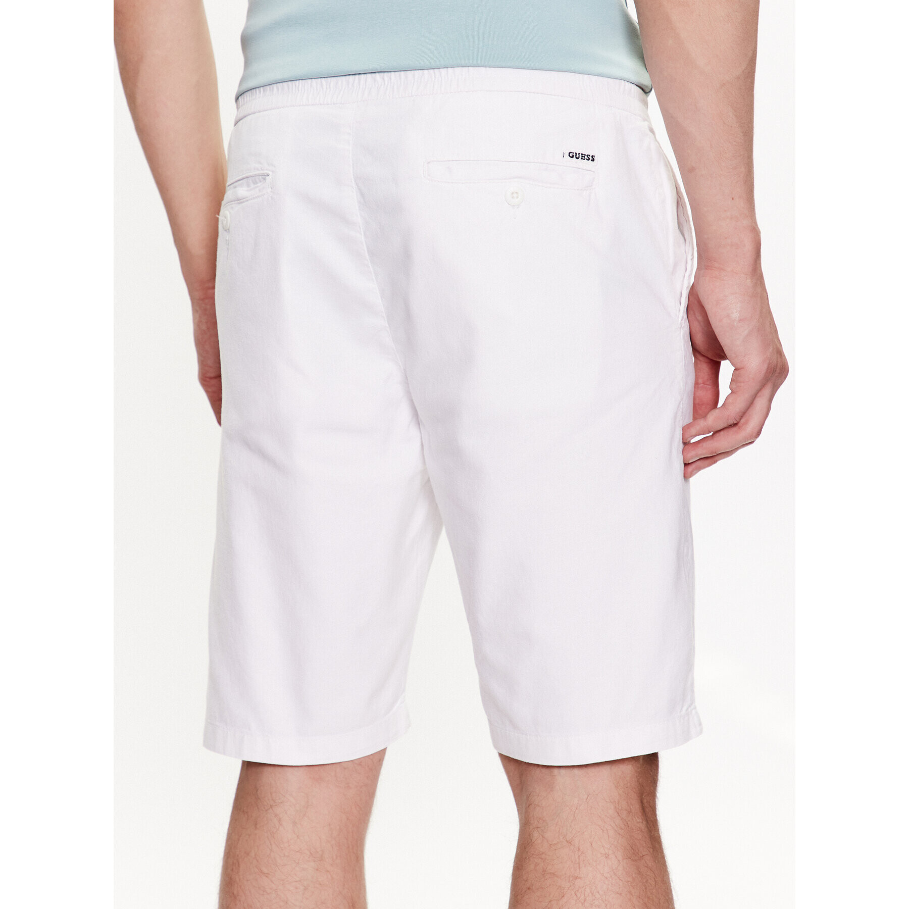 Guess Шорти от плат Mick M3GD02 WFBX3 Бял Loose Fit - Pepit.bg