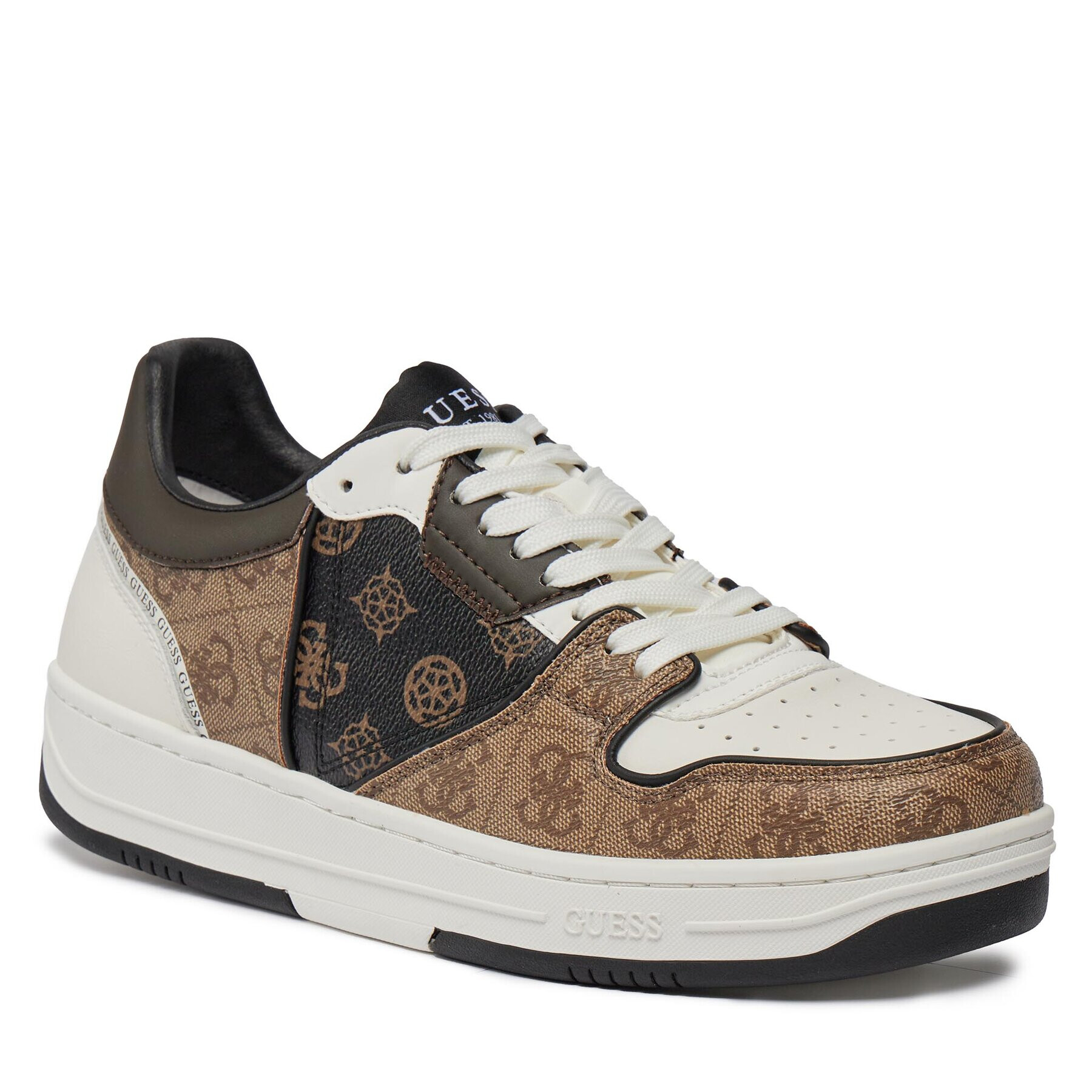 Guess Сникърси Ancona Low FMPANC ELL12 Кафяв - Pepit.bg