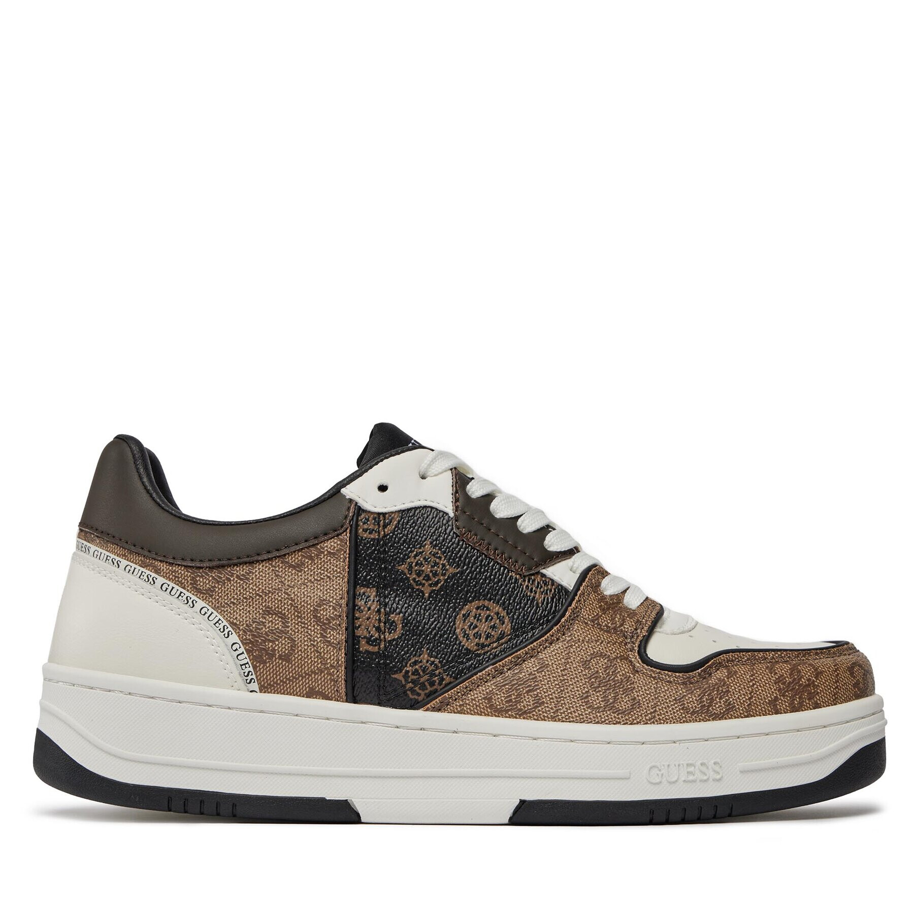 Guess Сникърси Ancona Low FMPANC ELL12 Кафяв - Pepit.bg