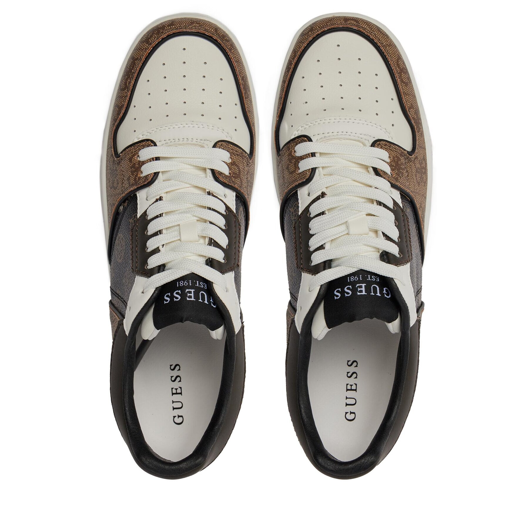 Guess Сникърси Ancona Low FMPANC ELL12 Кафяв - Pepit.bg