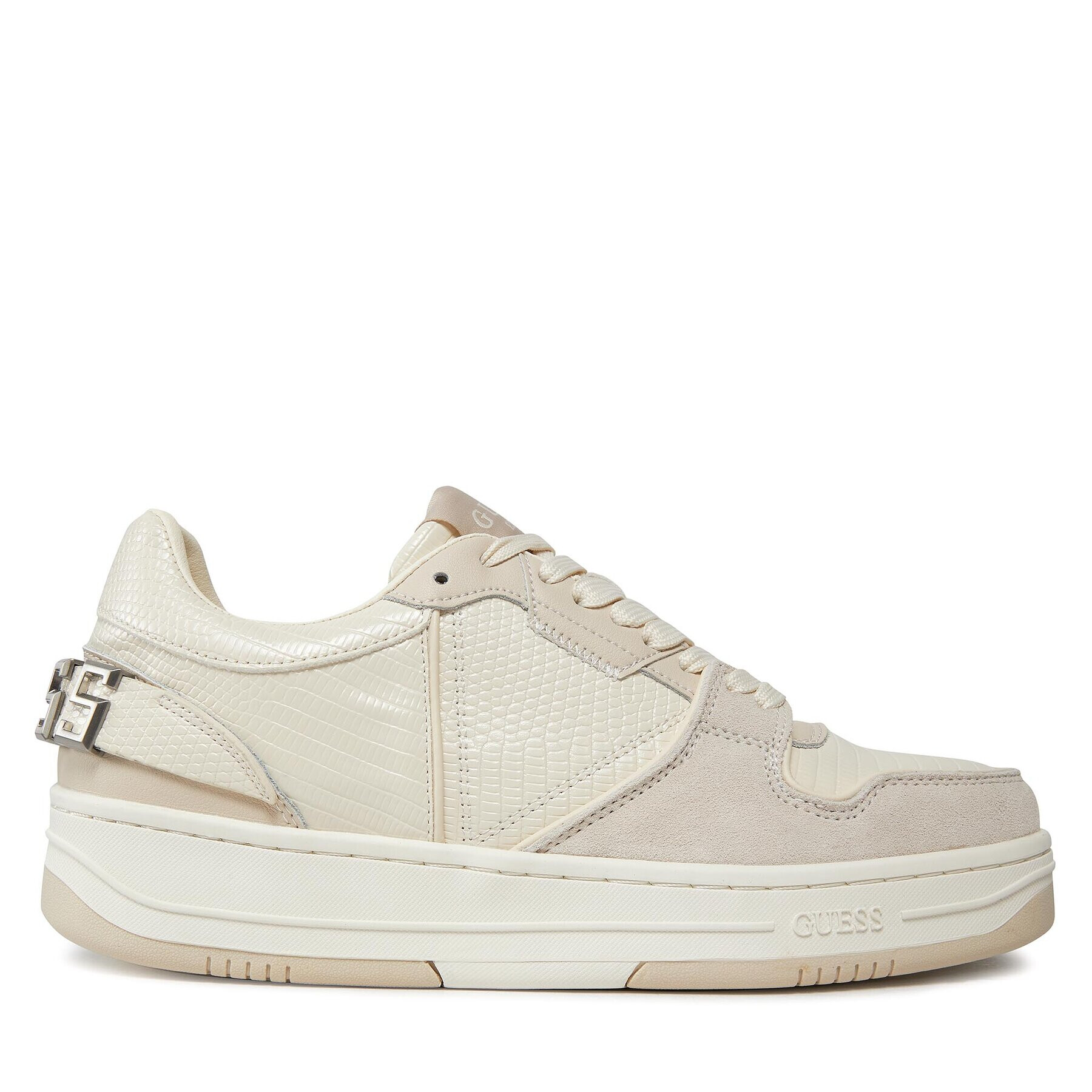 Guess Сникърси Ancona Low FMPANC PEL12 Екрю - Pepit.bg