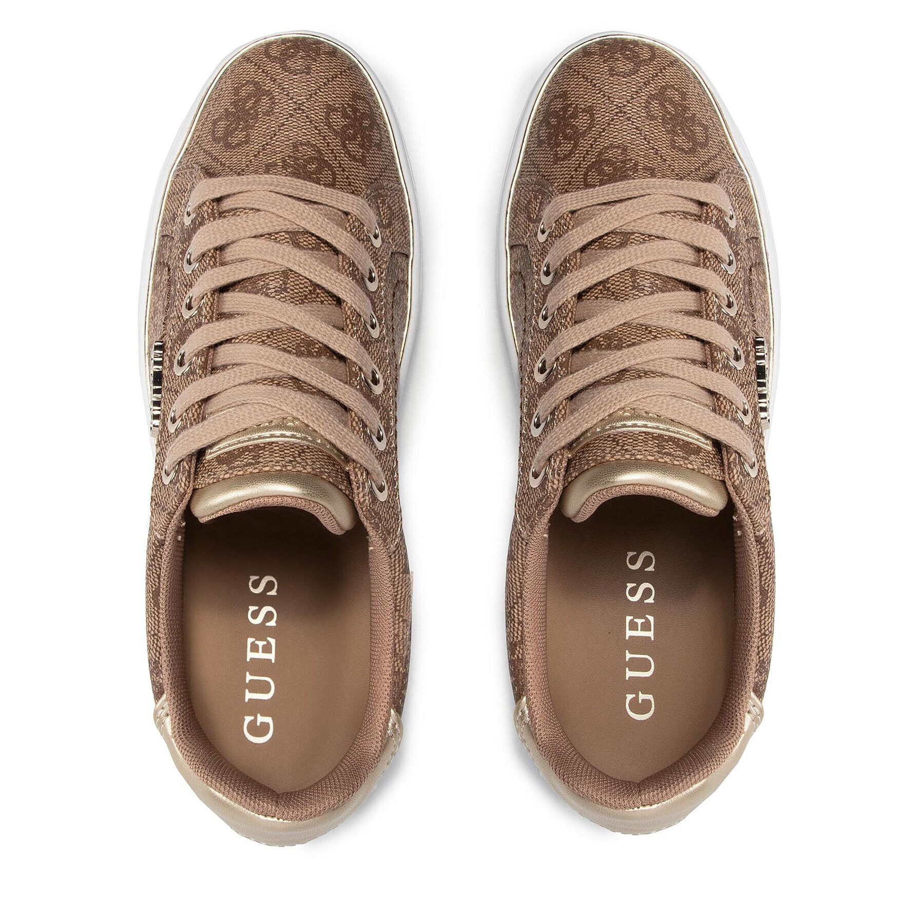 Guess Сникърси Beckie FL7BKI FAL12 Кафяв - Pepit.bg