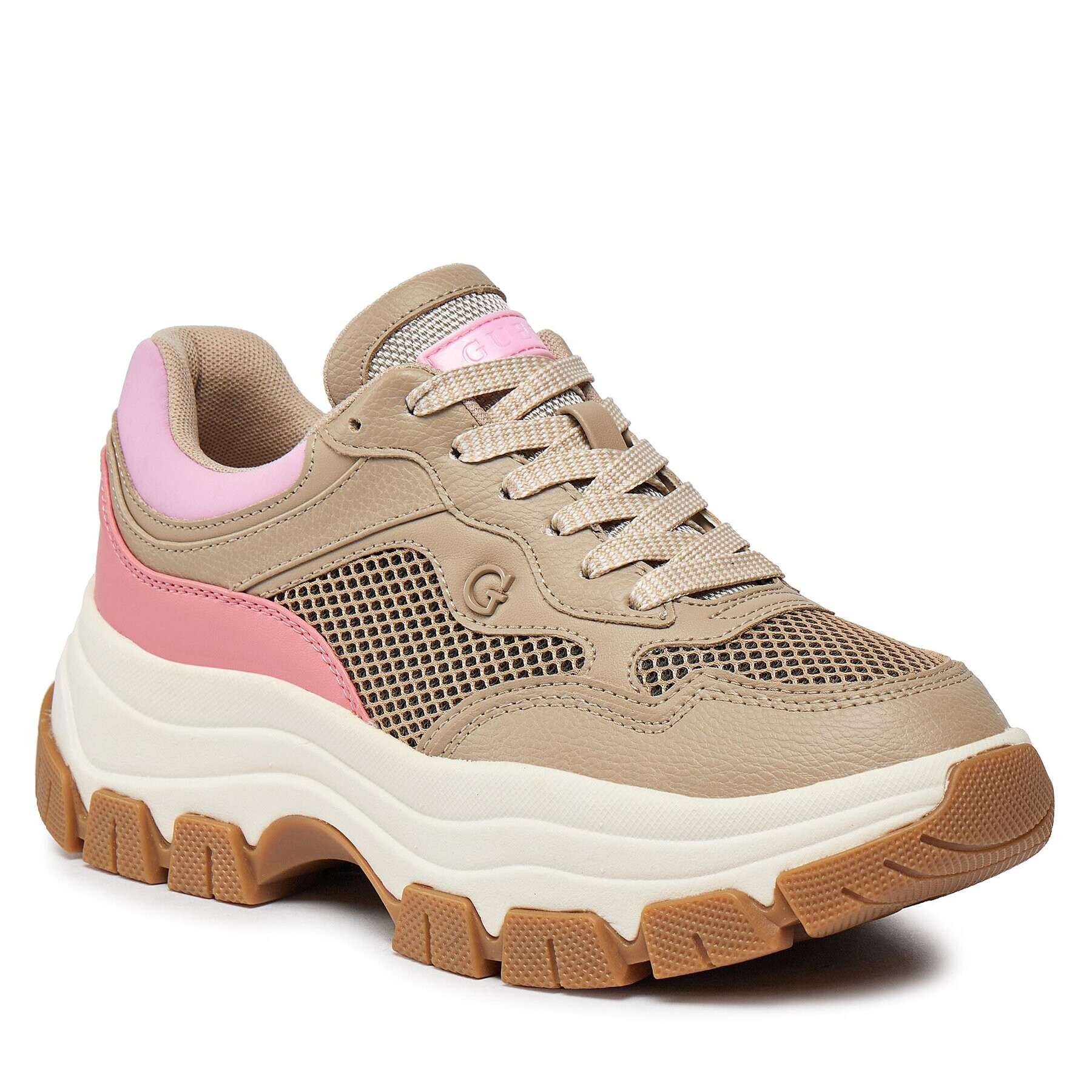 Guess Сникърси Brecky FLPBRE ELE12 Бежов - Pepit.bg