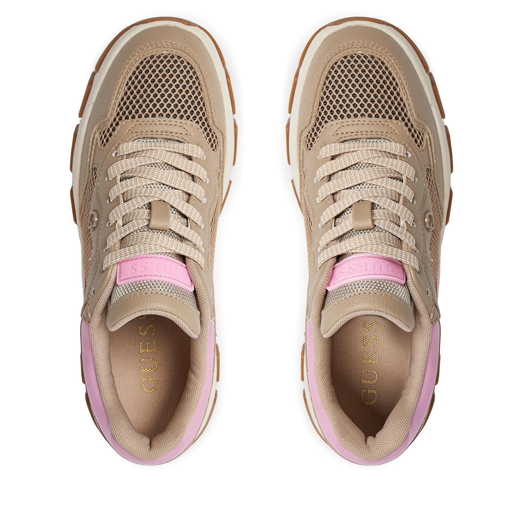 Guess Сникърси Brecky FLPBRE ELE12 Бежов - Pepit.bg