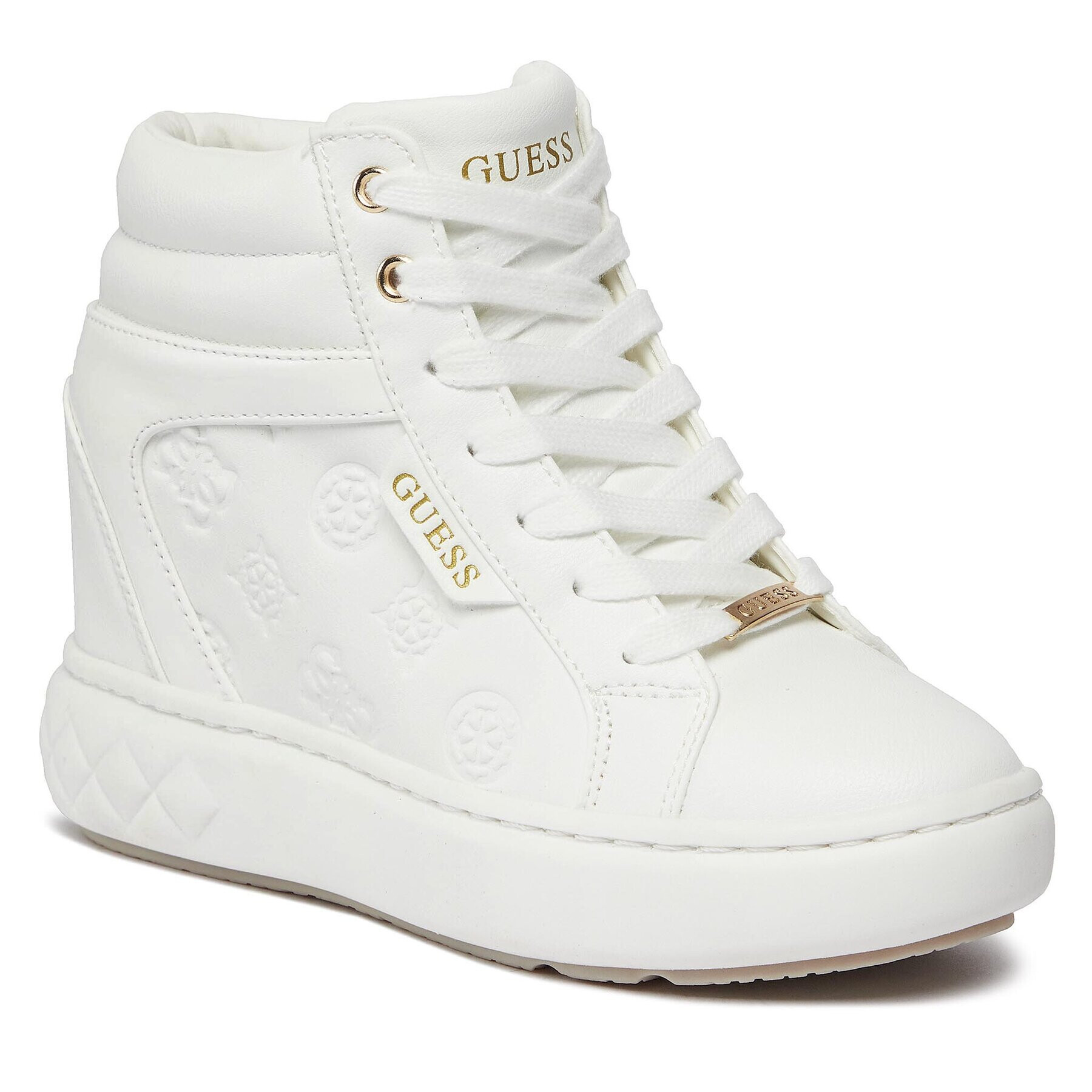 Guess Сникърси Roxana FL8ROX LEA12 Бял - Pepit.bg