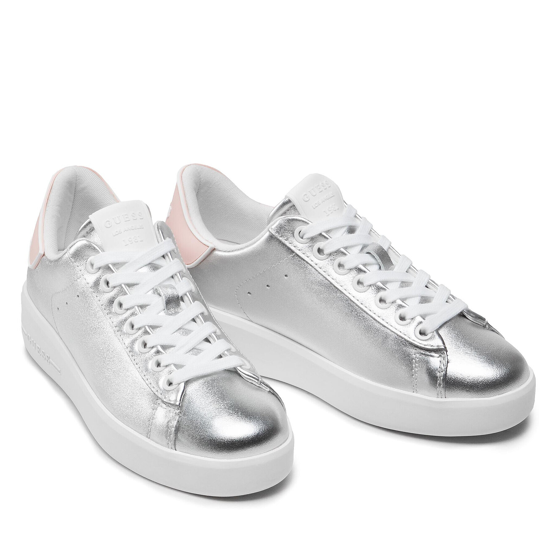 Guess Сникърси Sneaker Cupsole Low FL6RKE LEM12 Сребрист - Pepit.bg