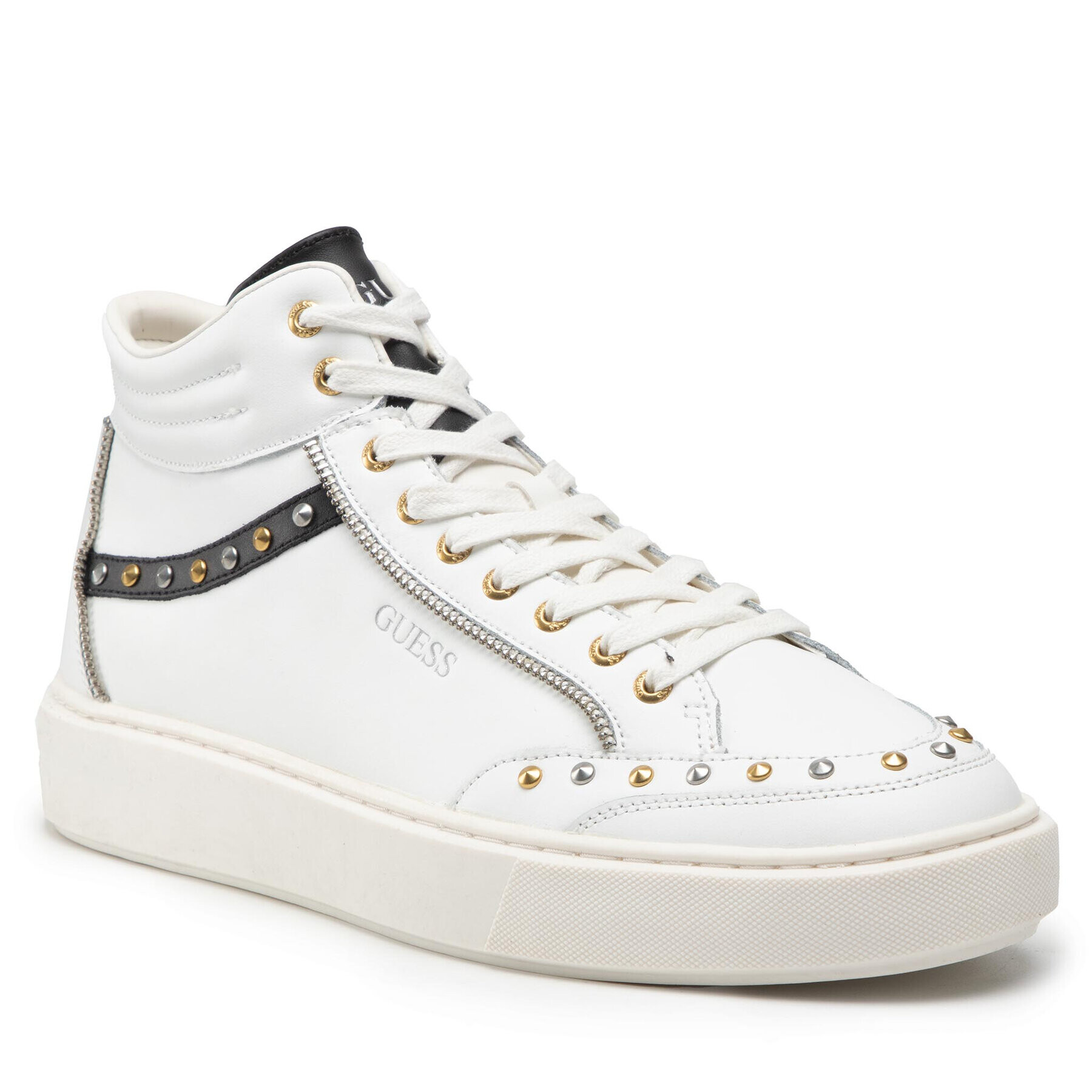 Guess Сникърси Vice Mid Studs FM5VDS LEA12 Бял - Pepit.bg