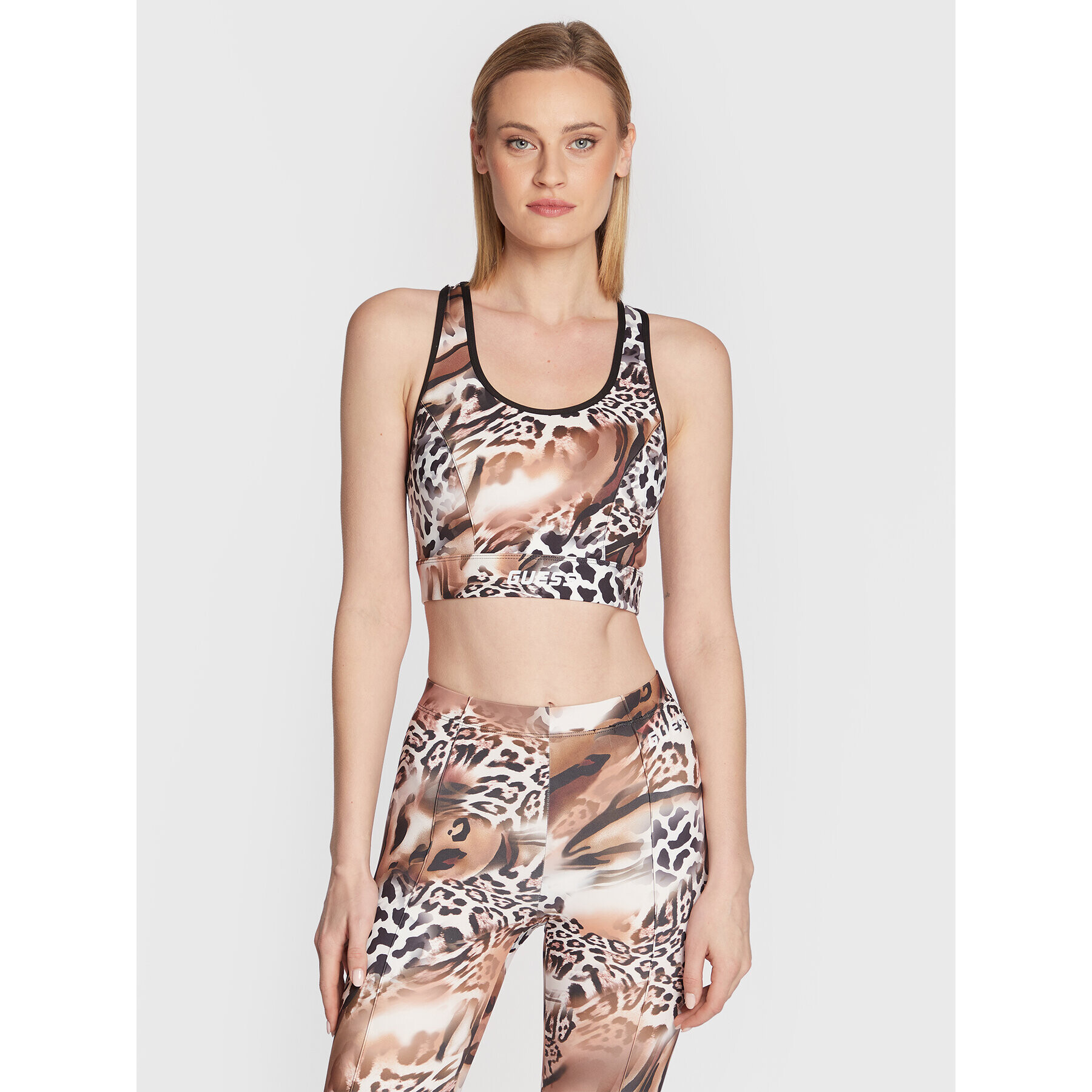 Guess Спортен сутиен V3RP18 KBIL2 Кафяв - Pepit.bg