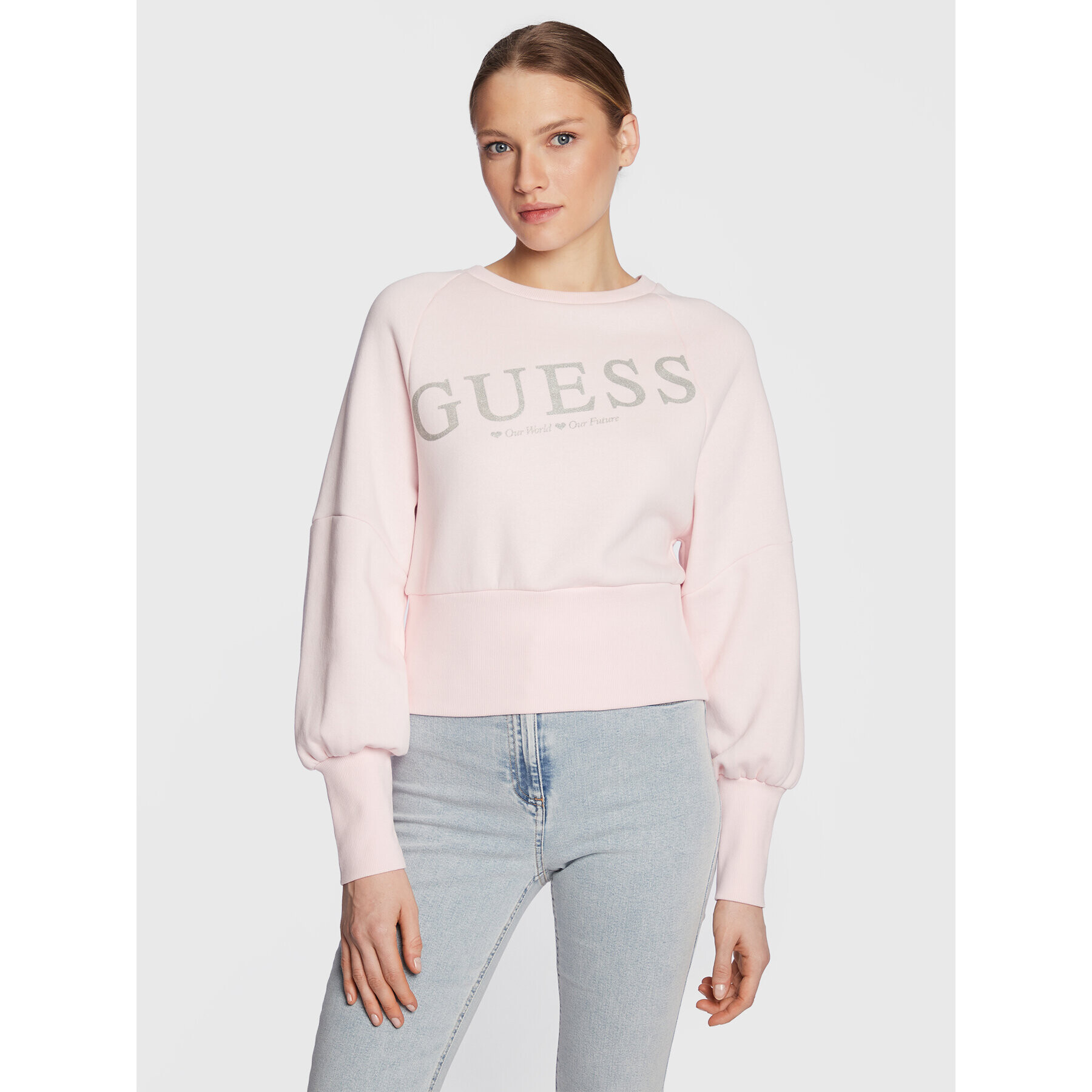 Guess Суитшърт Agacia W3RQ11 KB683 Розов Reglan Fit - Pepit.bg