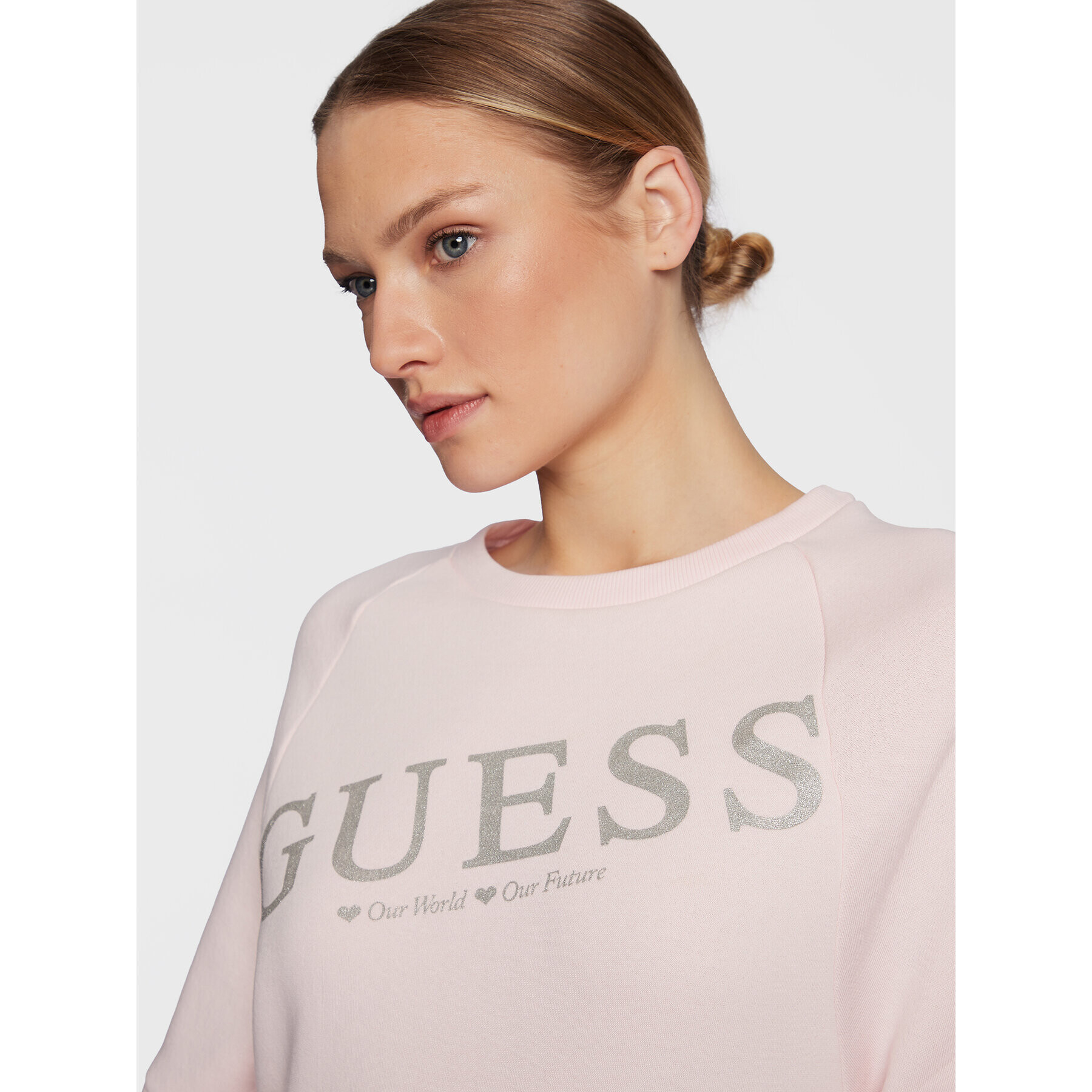 Guess Суитшърт Agacia W3RQ11 KB683 Розов Reglan Fit - Pepit.bg